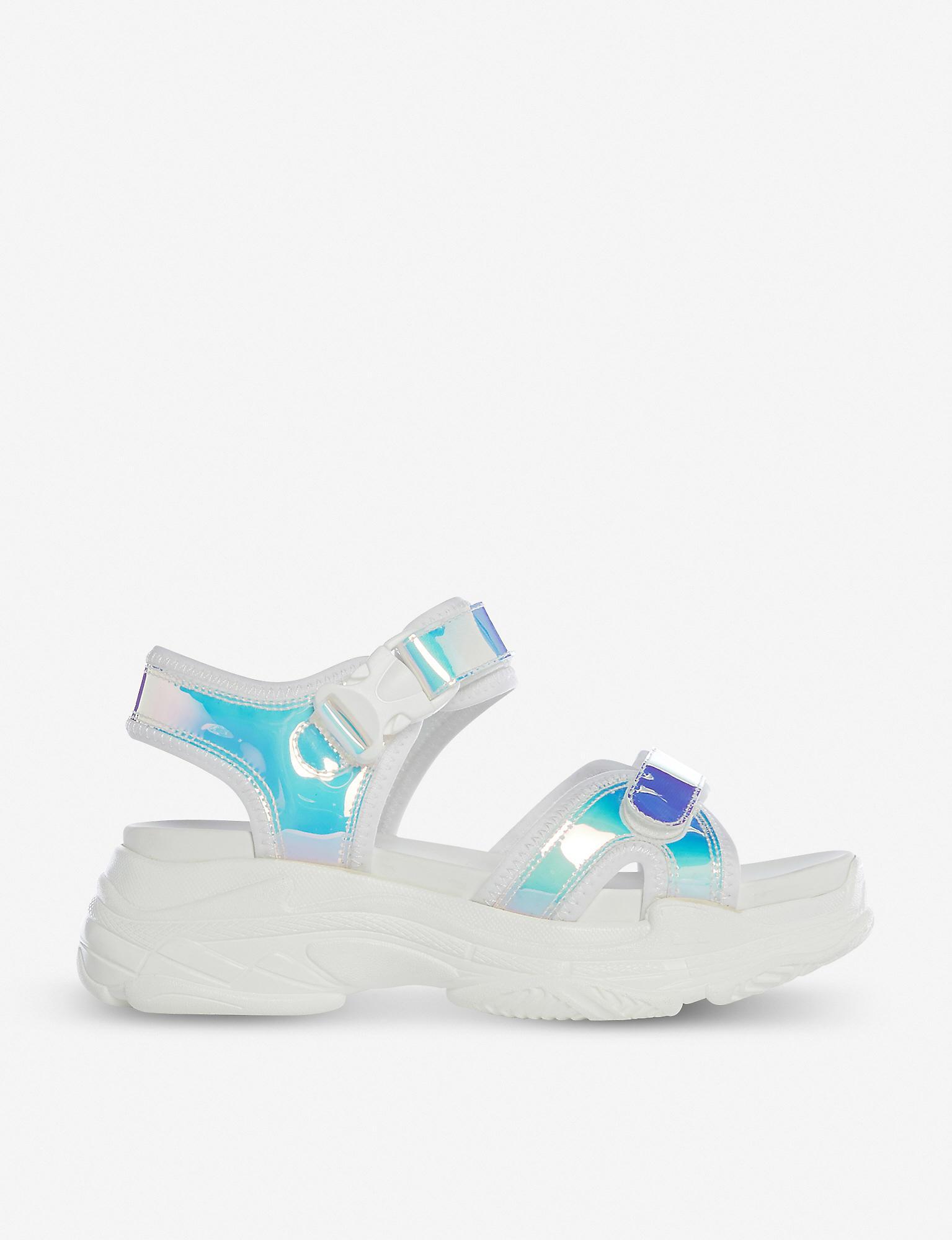 iridescent platform sandals