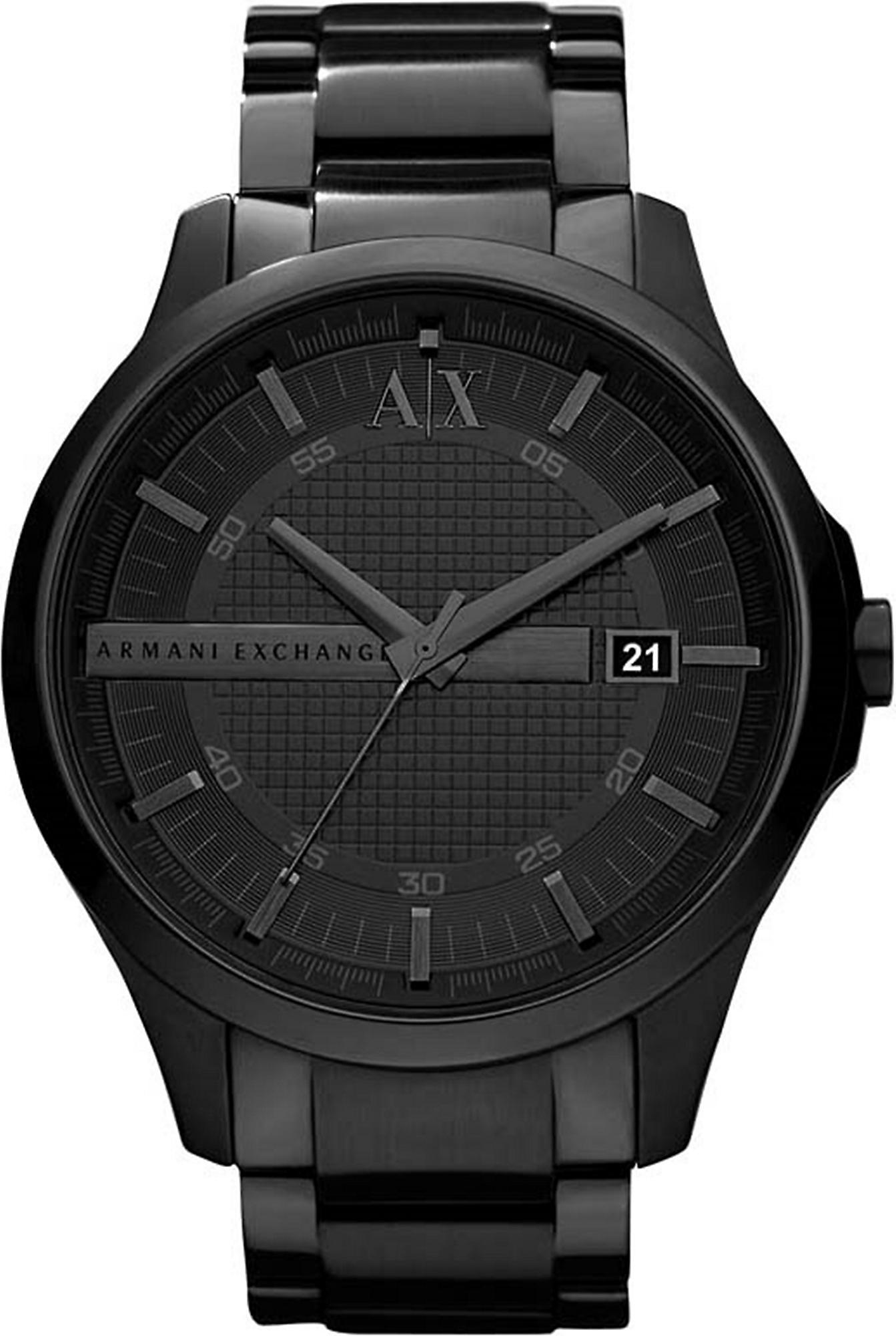 Armani Exchange Ax2104 Stainless Steel And Leather Watch in Black for Armani Exchange Men's Stainless Steel Watch