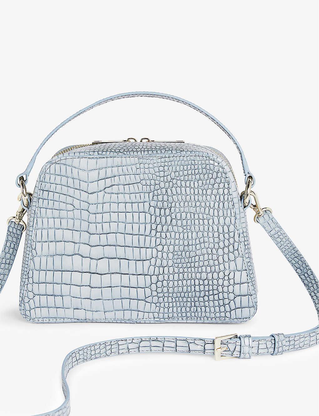 siima small croc detail top handle bag