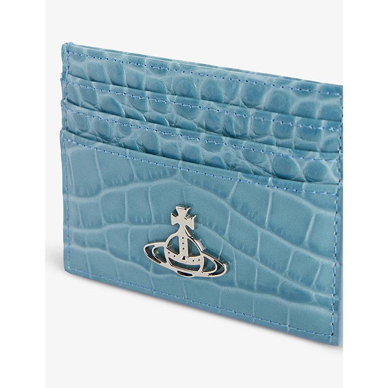 【Vivienne Westwood】Logo Card Holder/追跡+関税+全国送料込み Vivienne Westwood Logo-plaque Croc-embossed Leather Card