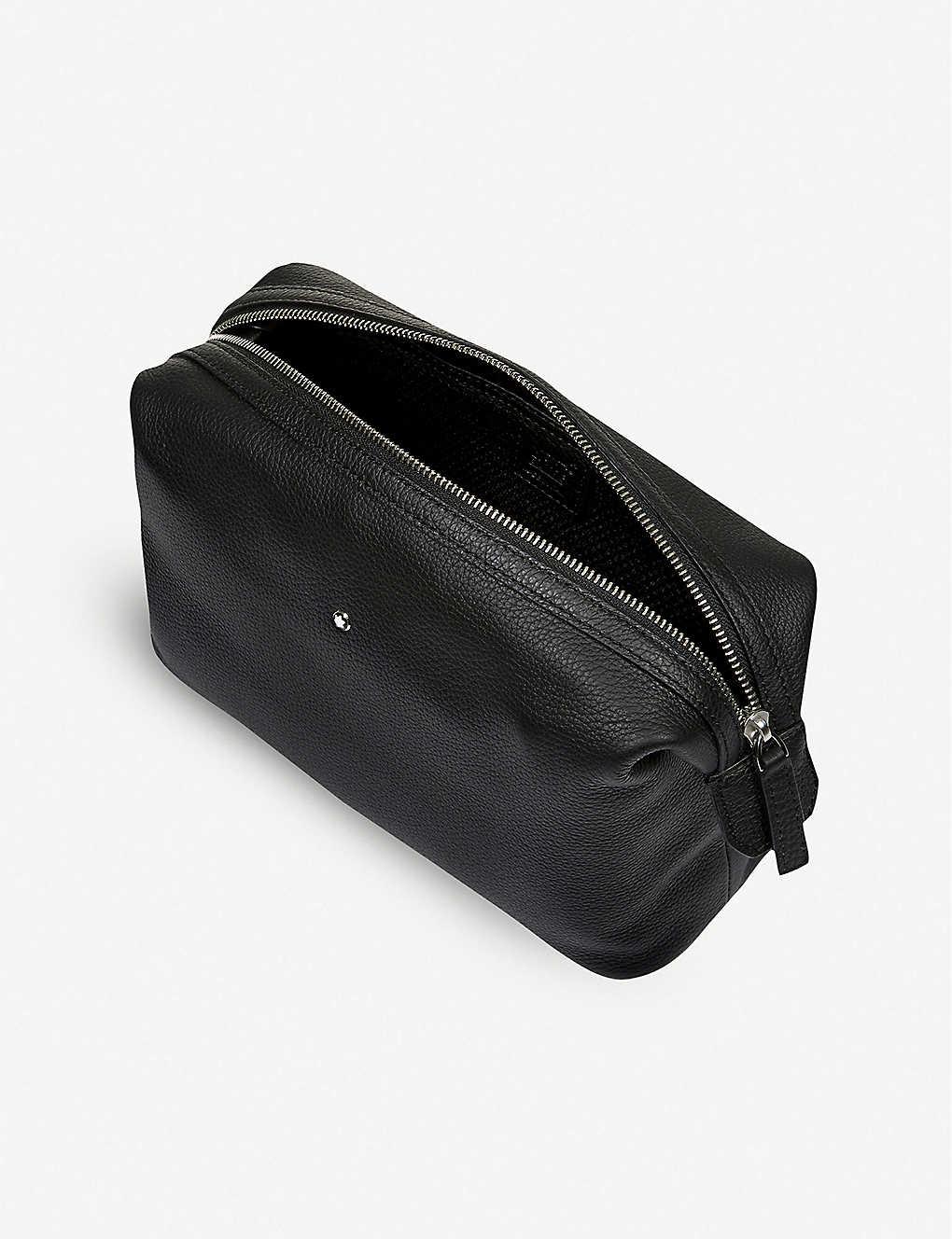 Montblanc Meisterst 1⁄4ck Soft Grain Leather Wash Bag in Black for Men |  Lyst