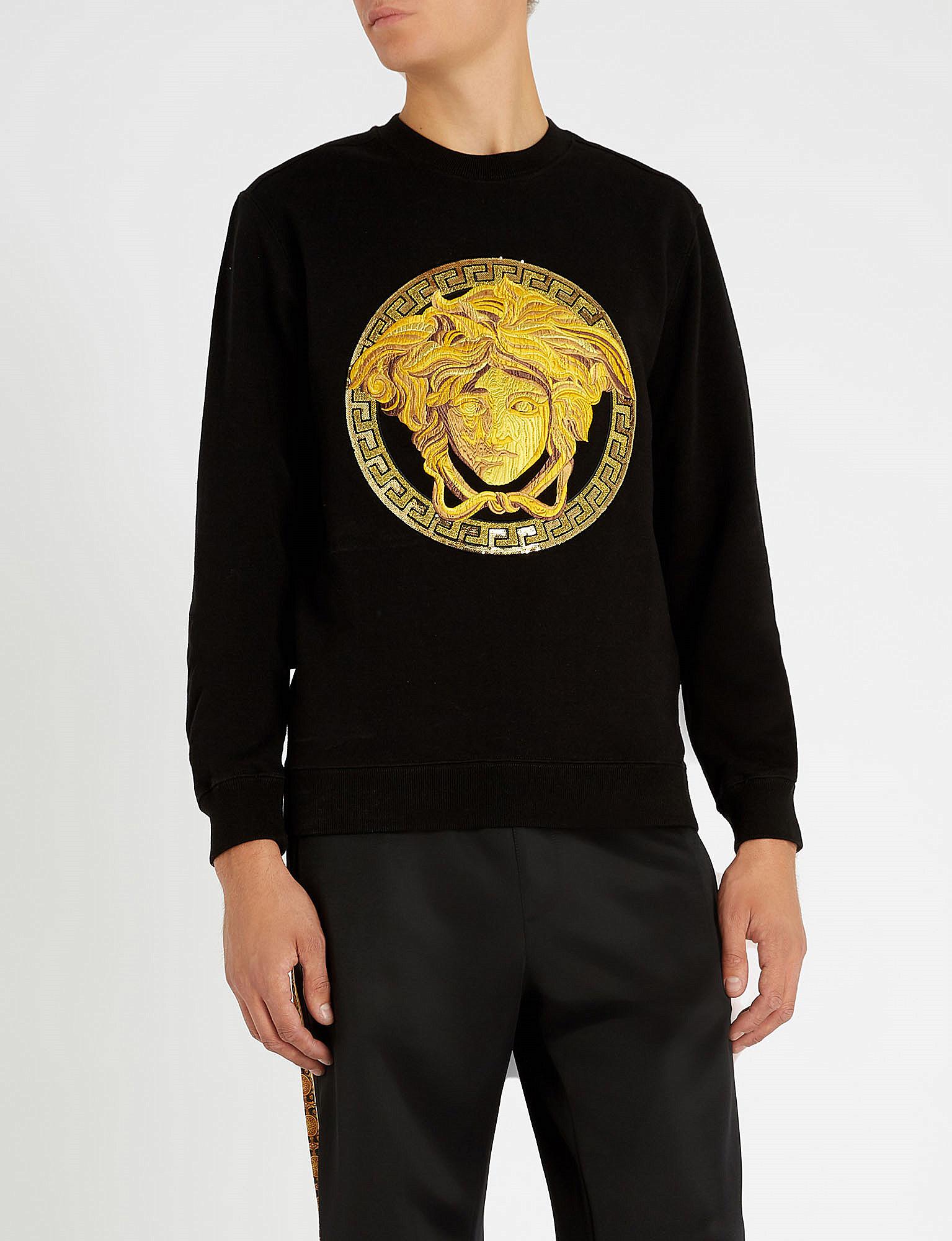 Versace Cotton Medusa Head Sweatshirt in Black for Men | Lyst Australia