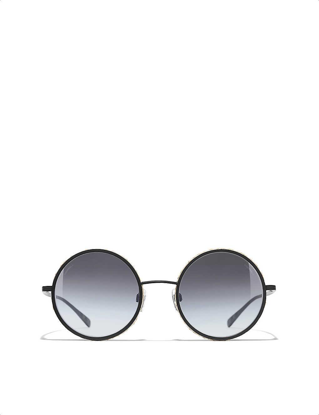 Chanel Round Sunglasses in Black