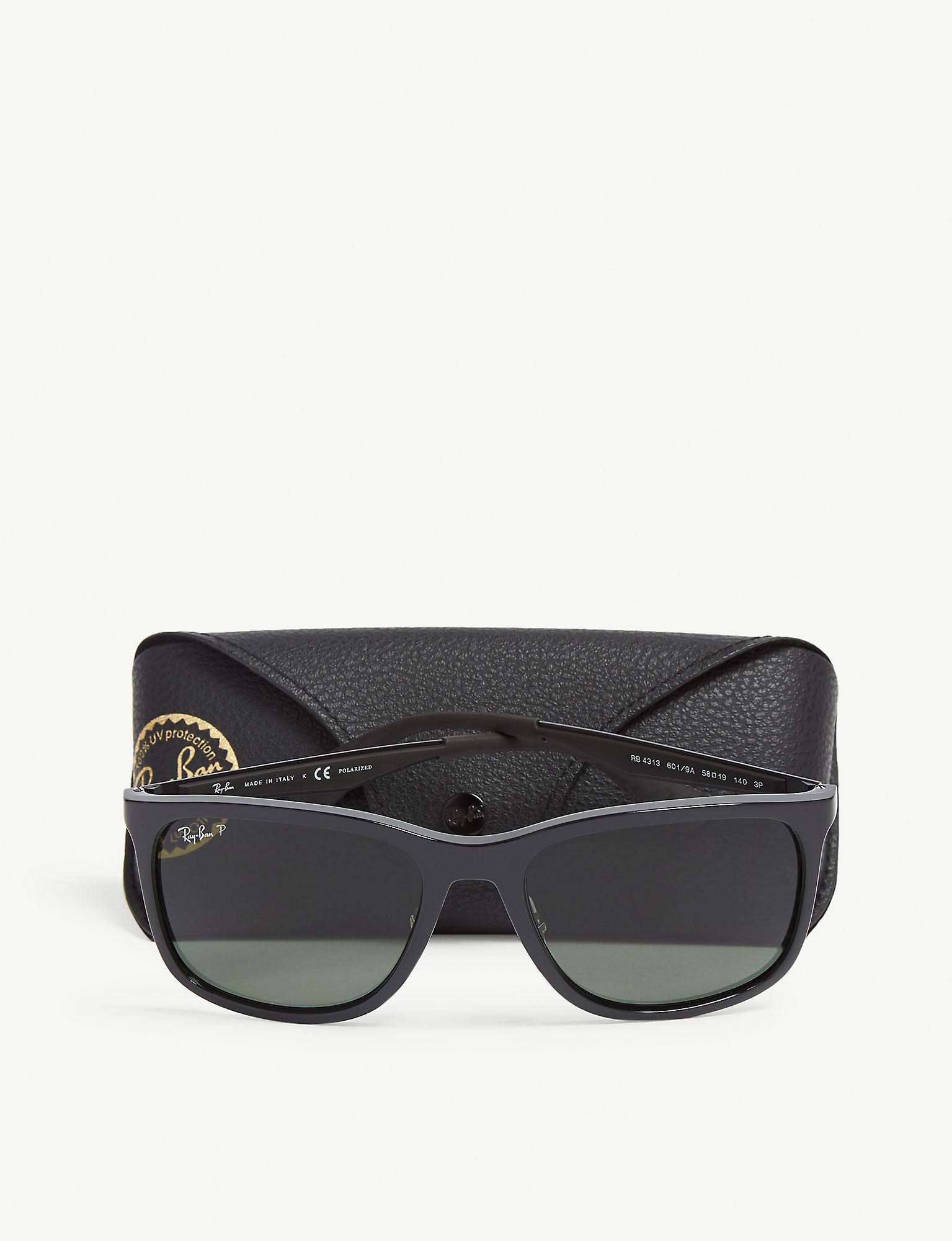 Ray-Ban Rb4313 Square-frame Polarised Sunglasses in Black for Men | Lyst
