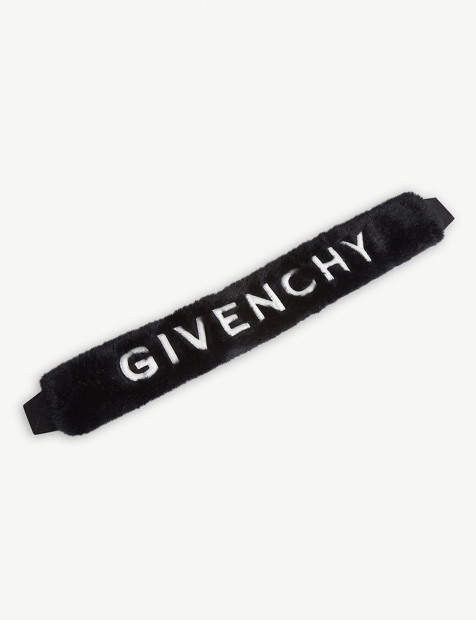 Givenchy Black Faux Fur And Leather Shoulder Strap | Lyst