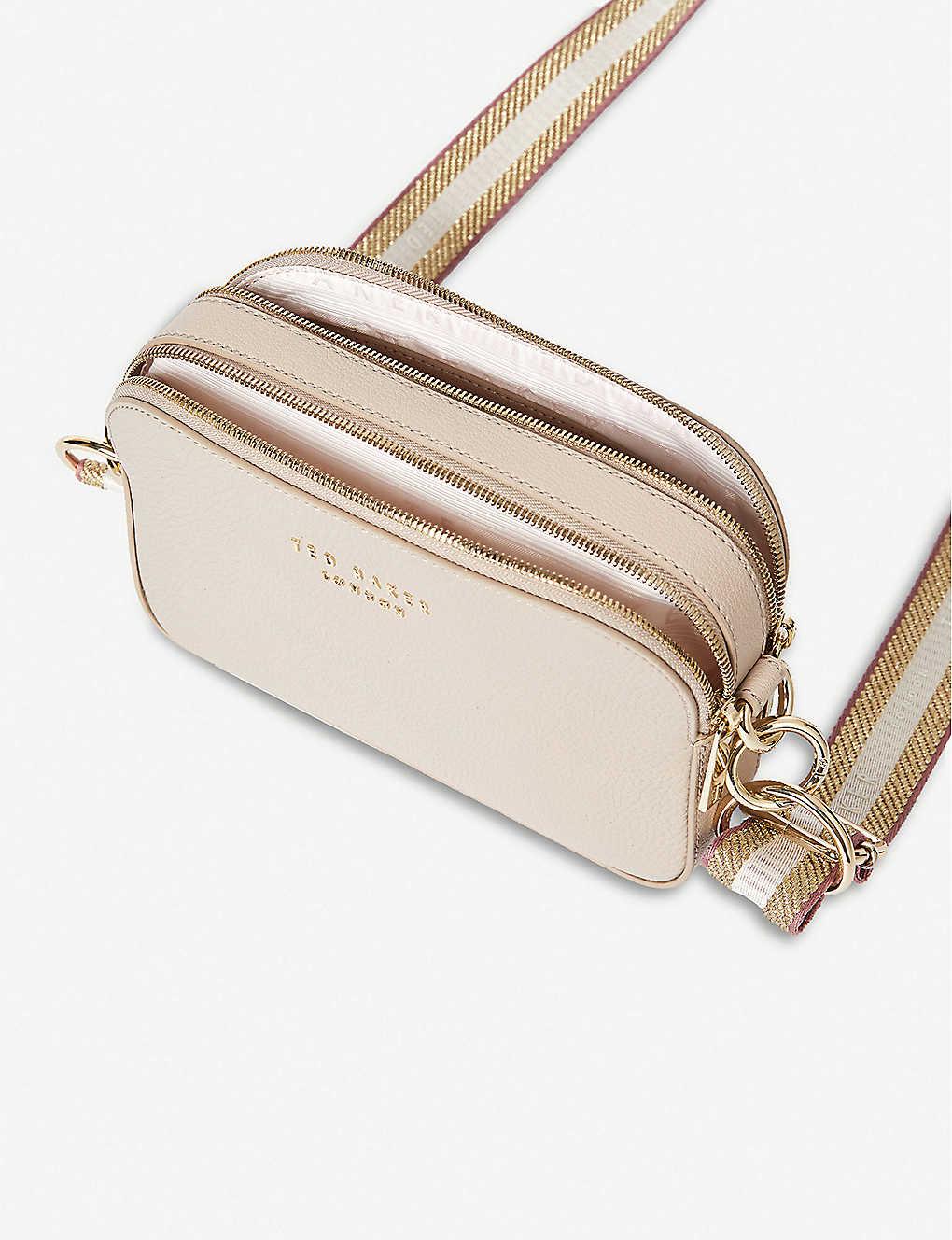 Ted Baker Amerrah Grained Leather Camera Bag in Natural | Lyst