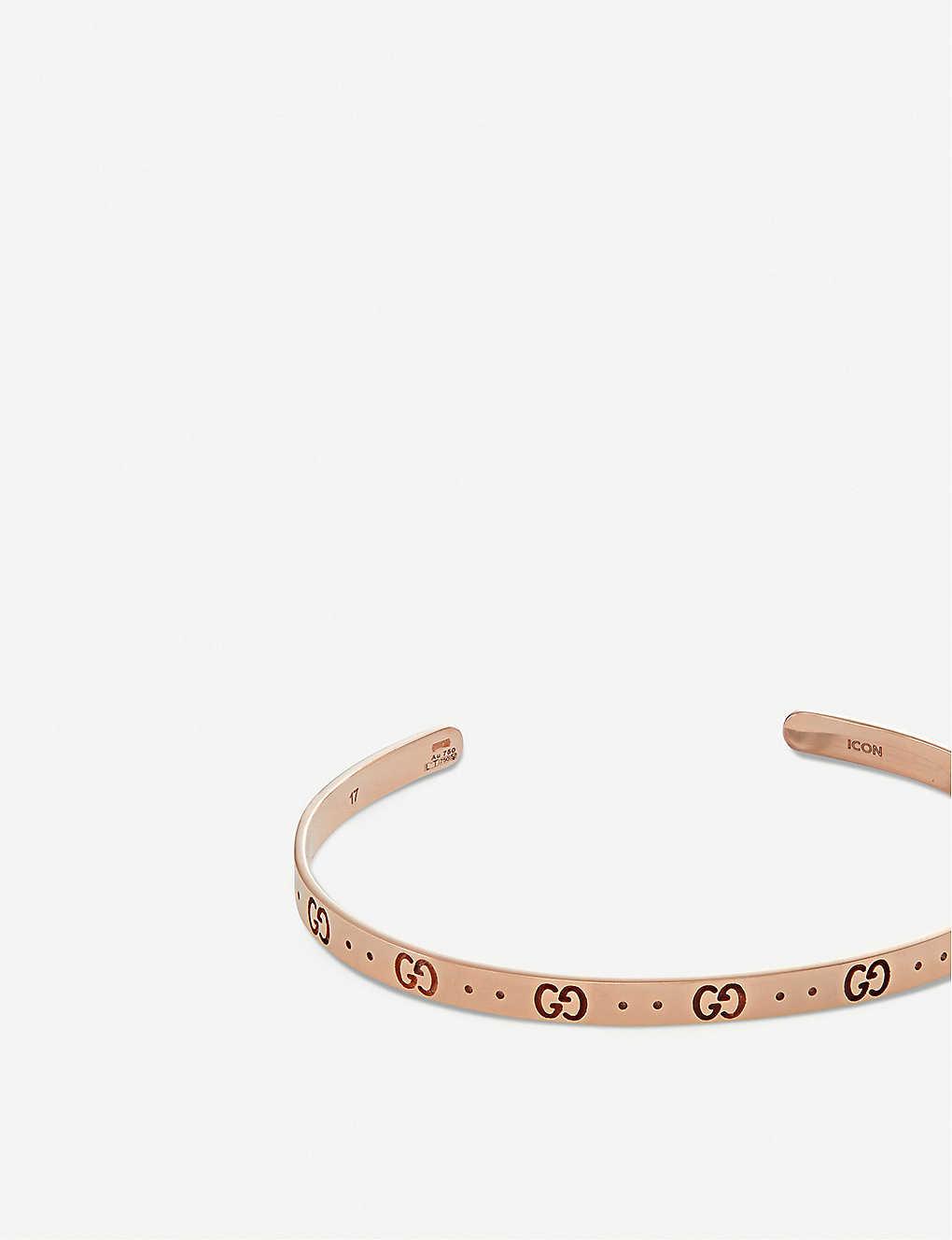 Gucci Icon 18ct Rose Gold Bracelet in Black Lyst