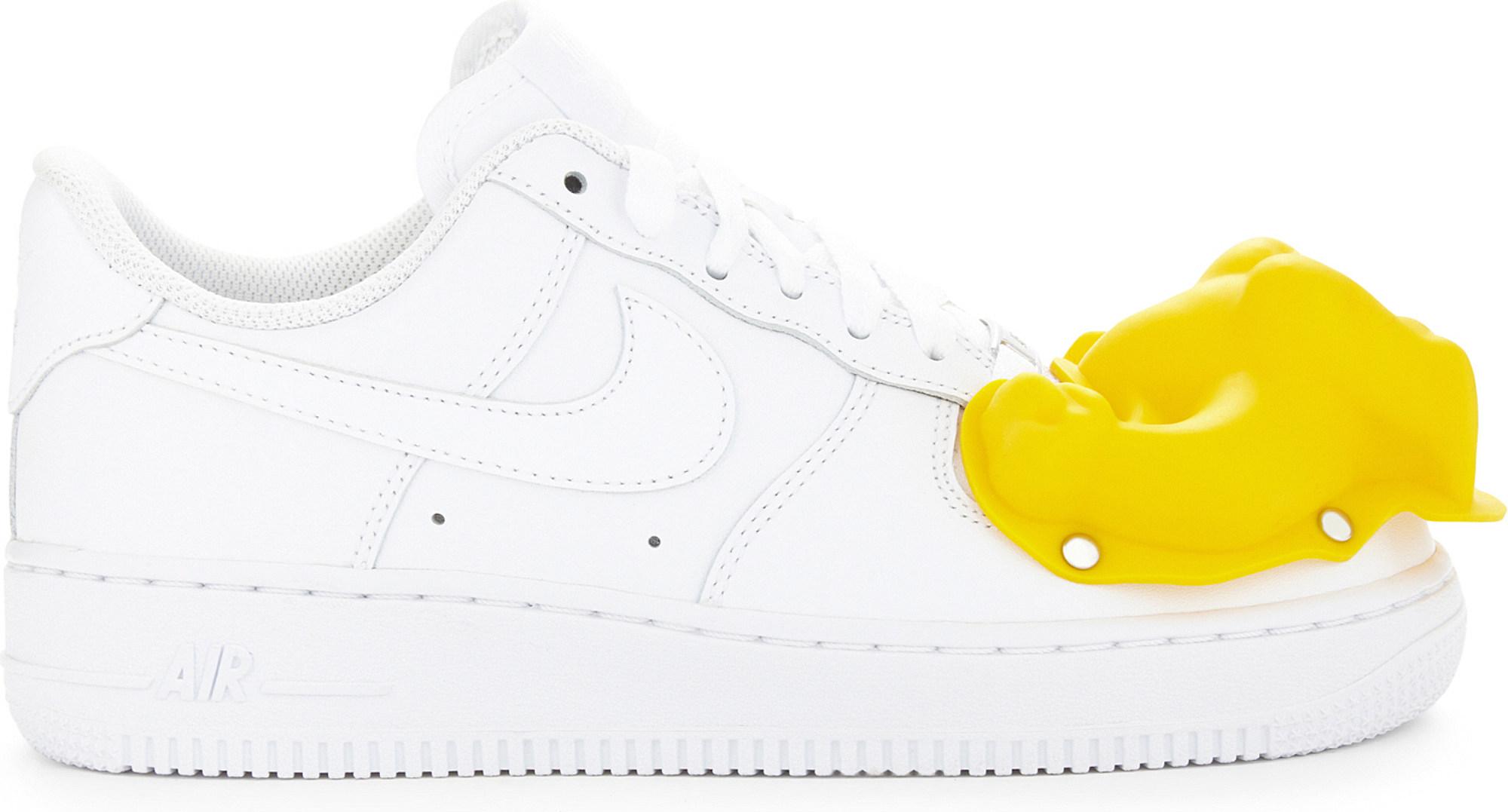Comme des Garçons Dinosaur Air Force 1 Leather Trainers in White | Lyst