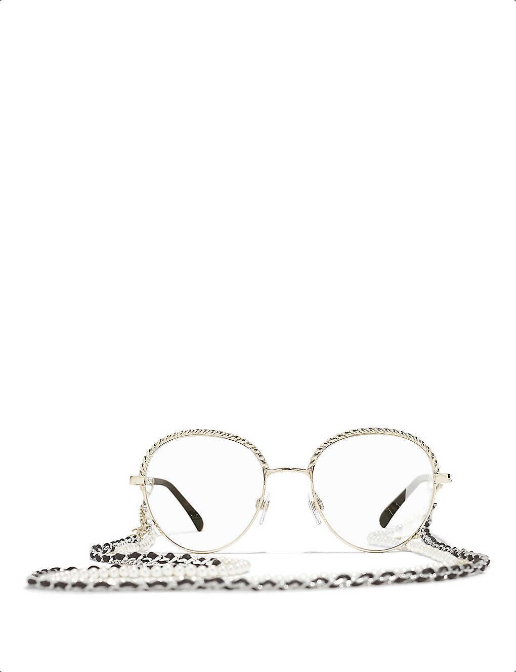 Chanel Unisex Pantos Eyeglasses in White