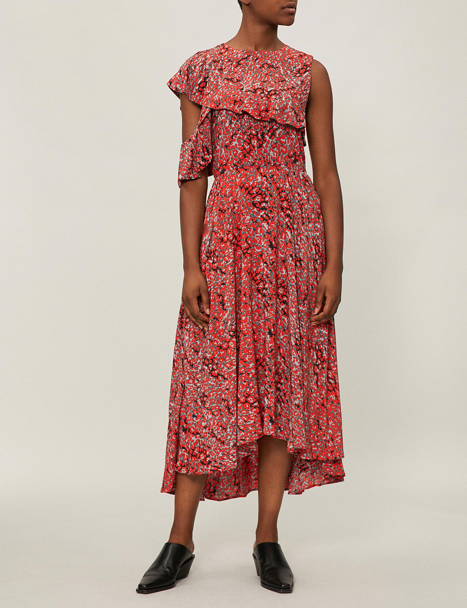 MAJE Rivele Asymmetric Midi Multicolored Dress - We Select Dresses