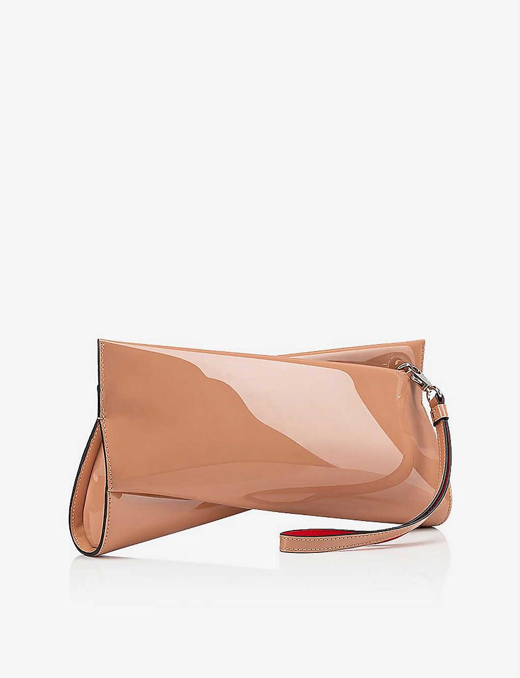 Christian Louboutin Womens Nude Loubitwist Patent Leather Clutch Bag | Lyst