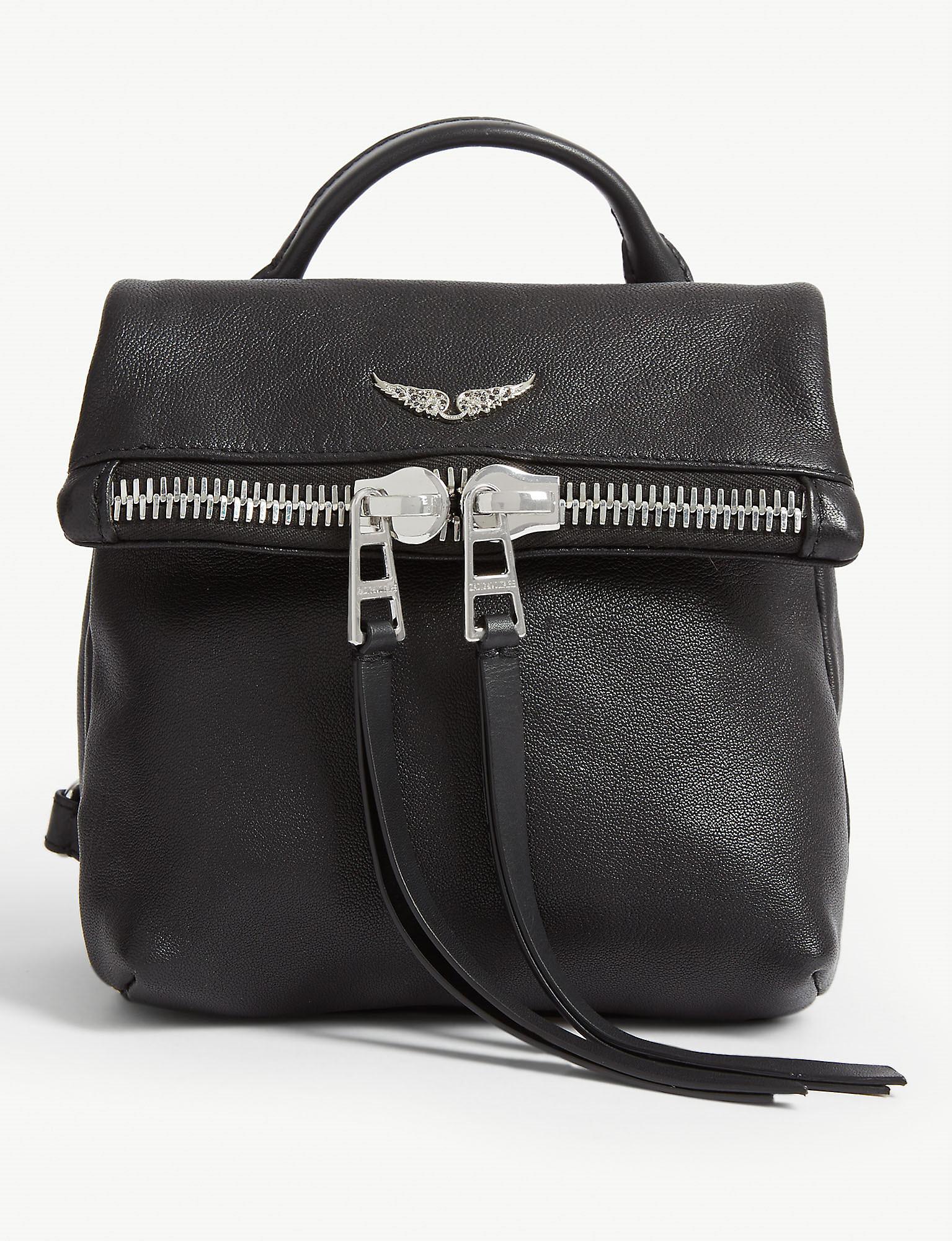 Manchuriet Formand Ydmyg Zadig & Voltaire Romy Mini Leather Backpack in Black | Lyst