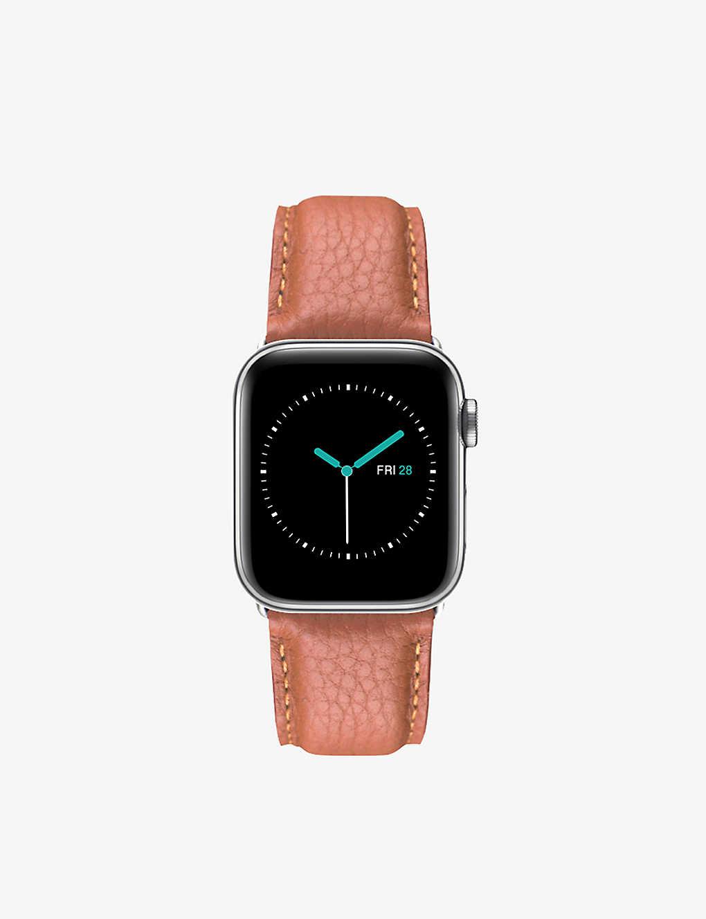 Mintapple Apple Watch Grained leather And Stainless steel Strap