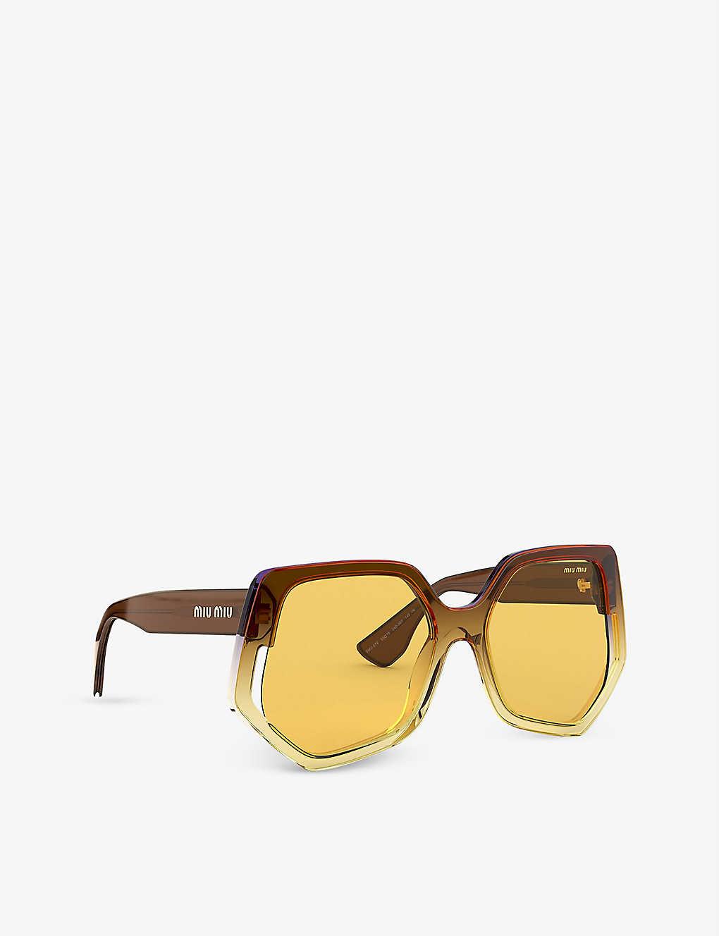 miu miu hexagonal sunglasses
