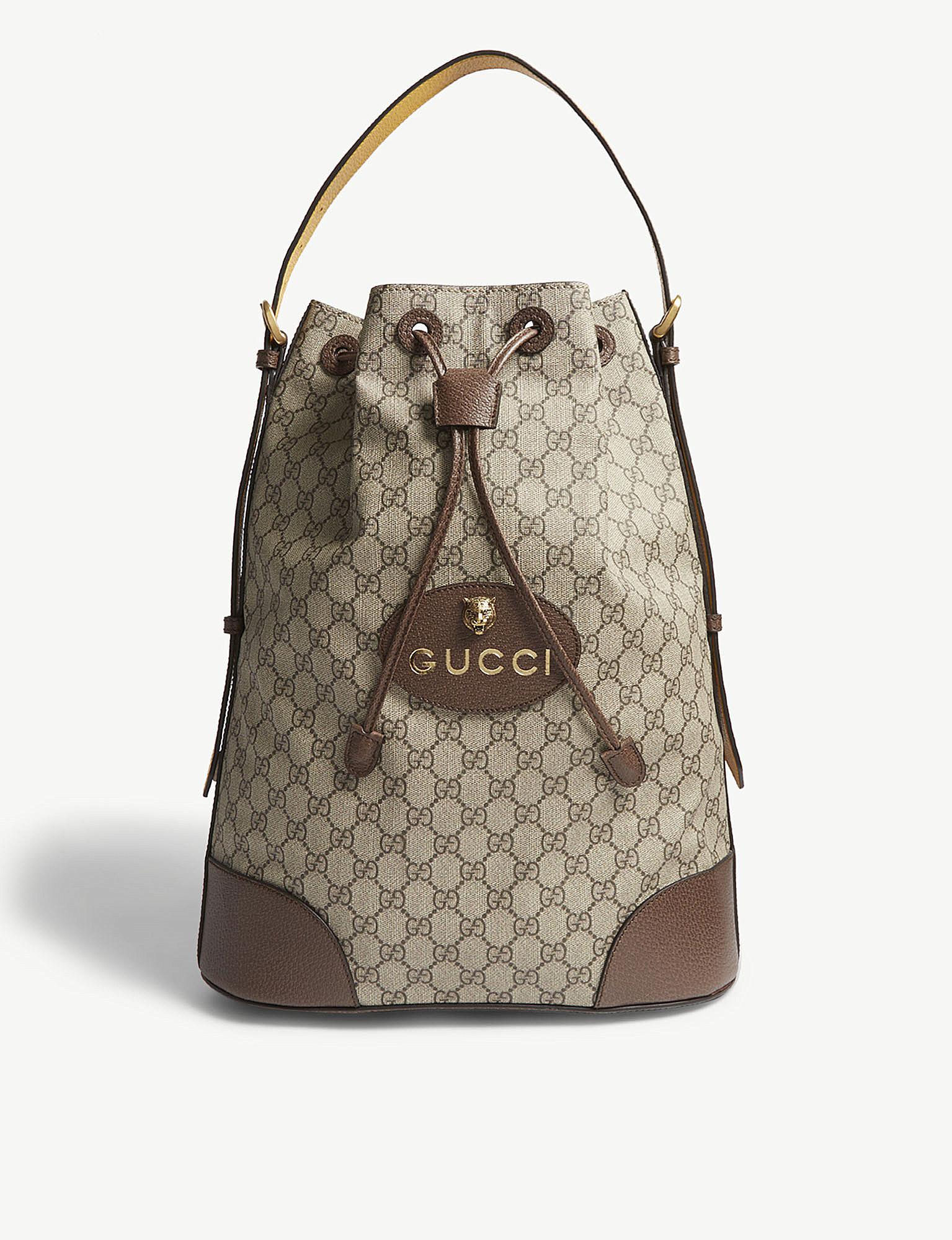 GUCCI Soft GG Supreme Monogram Neo Vintage Double Buckle Backpack
