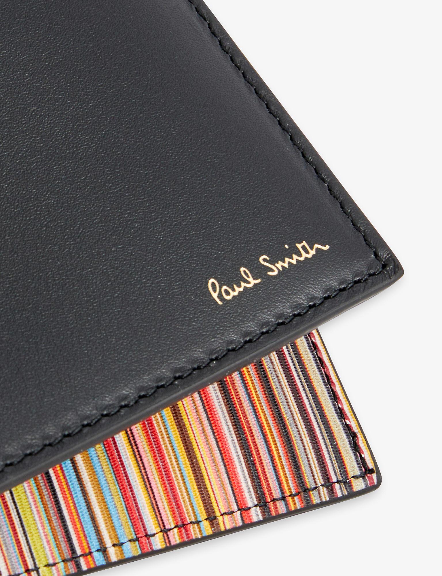 Paul Smith Signature Stripe Interior Leather Billfold Wallet in Black for  Men | Lyst