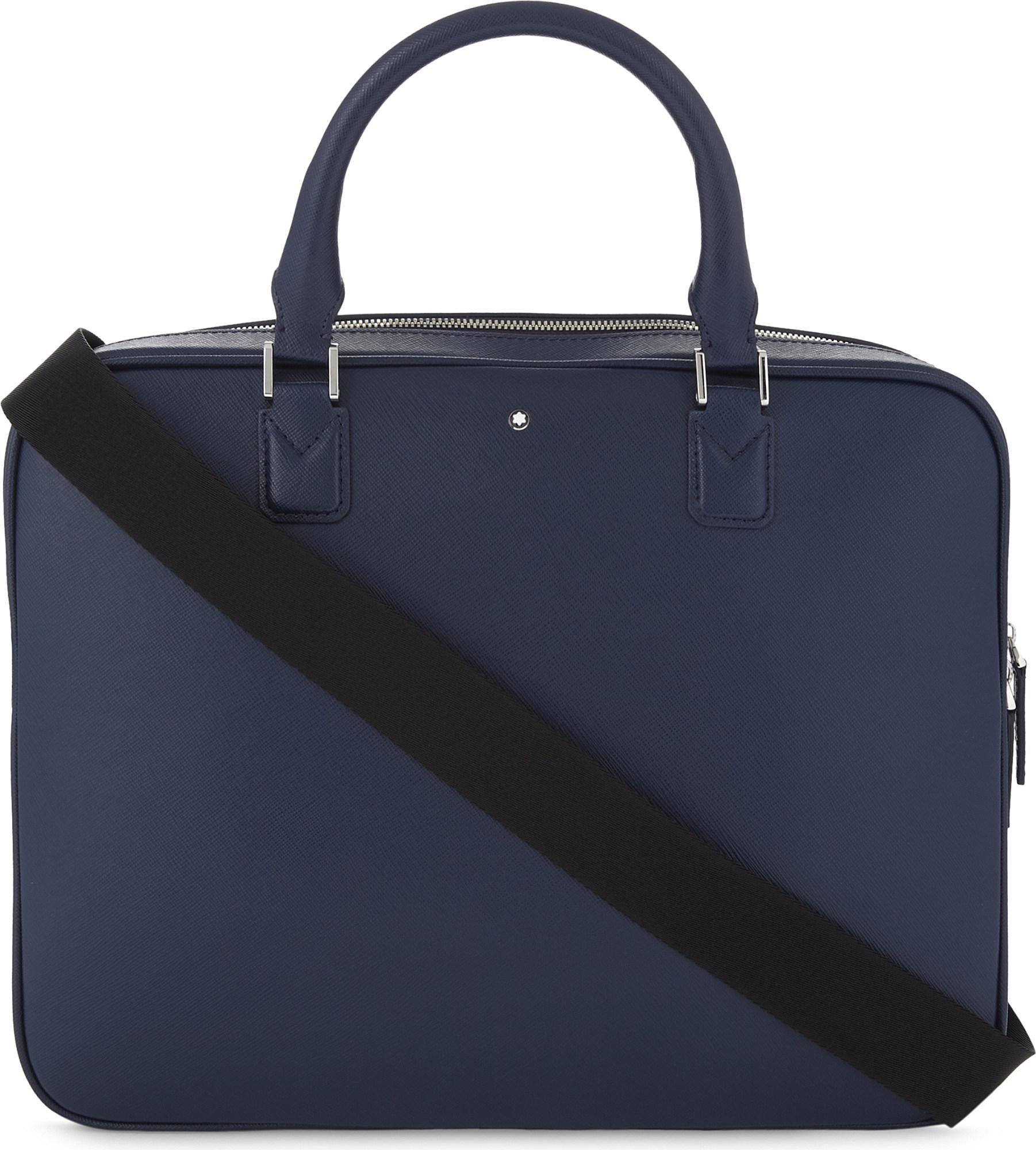 Montblanc Slim Sartorial Leather Document Case in Navy (Blue) for Men