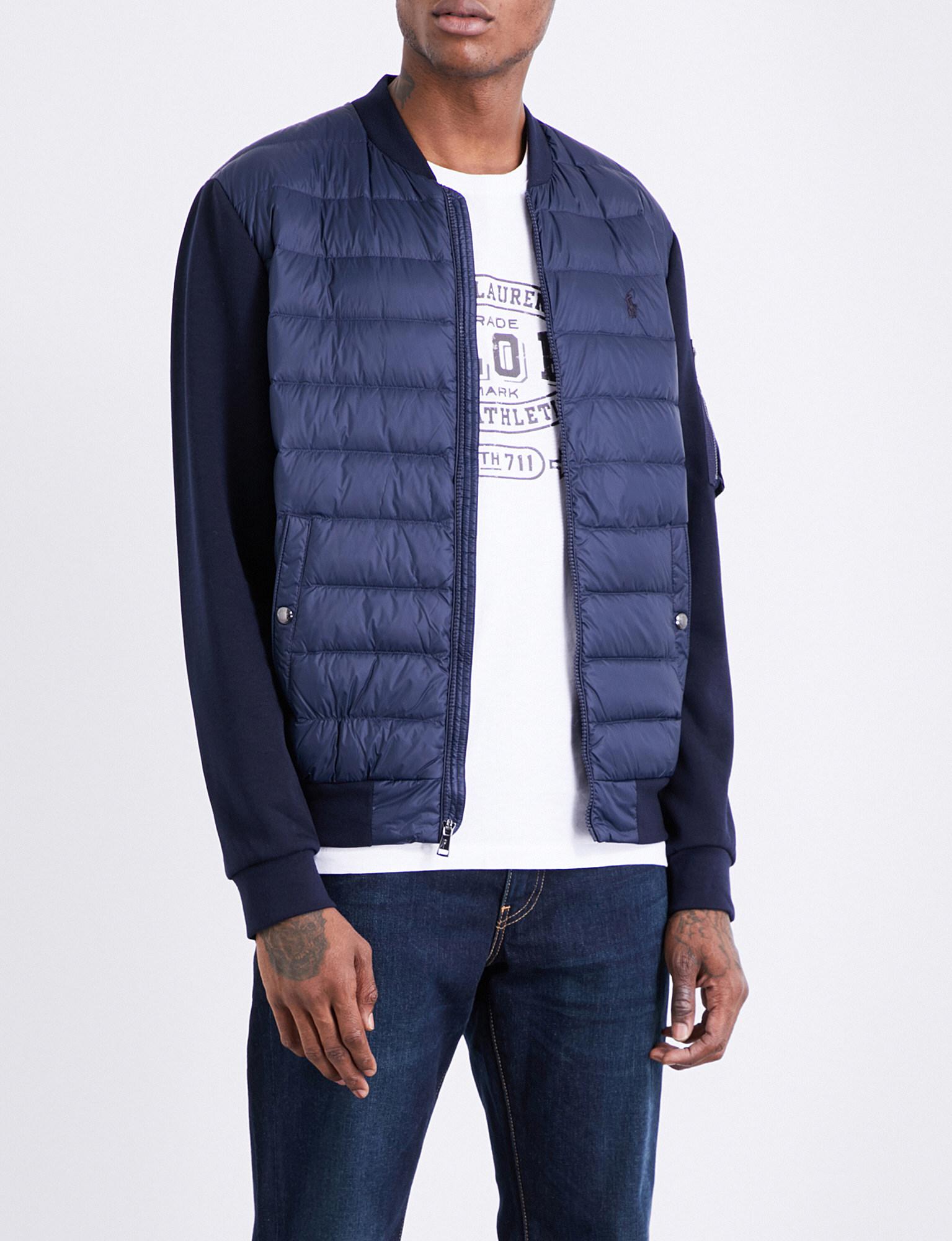 bomber jacket with polo polo ralph lauren blue jumper