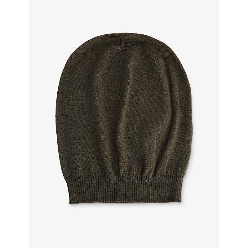 Rick Owens Hollywood Medium Cashmere Beanie Hat in Green for Men