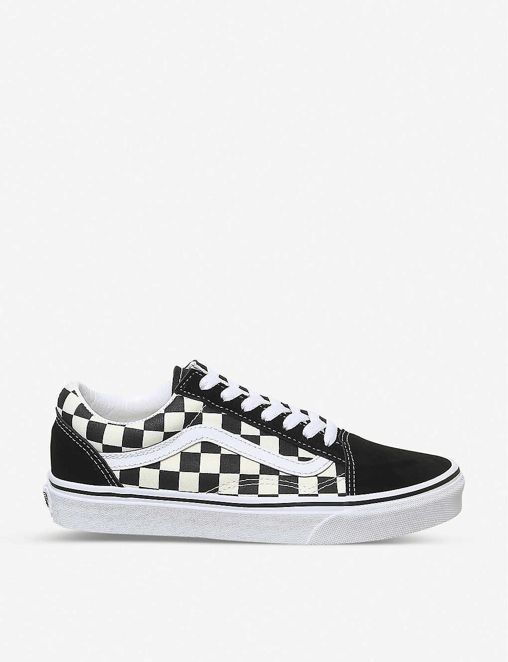 vans old skool leather check