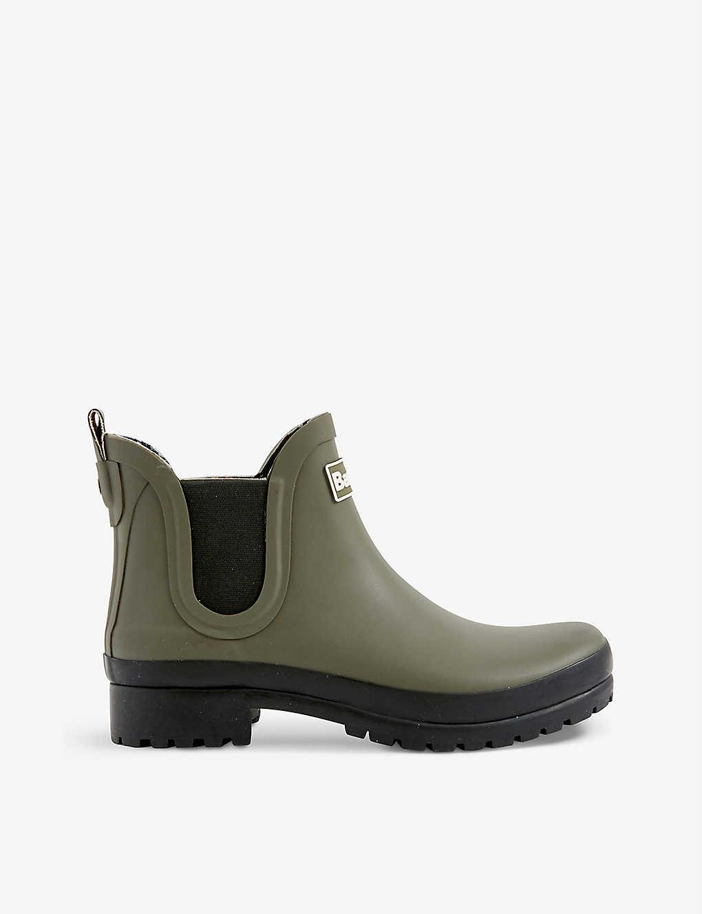 Barbour Mallow Branded Rubber Wellington Boots in Green | Lyst
