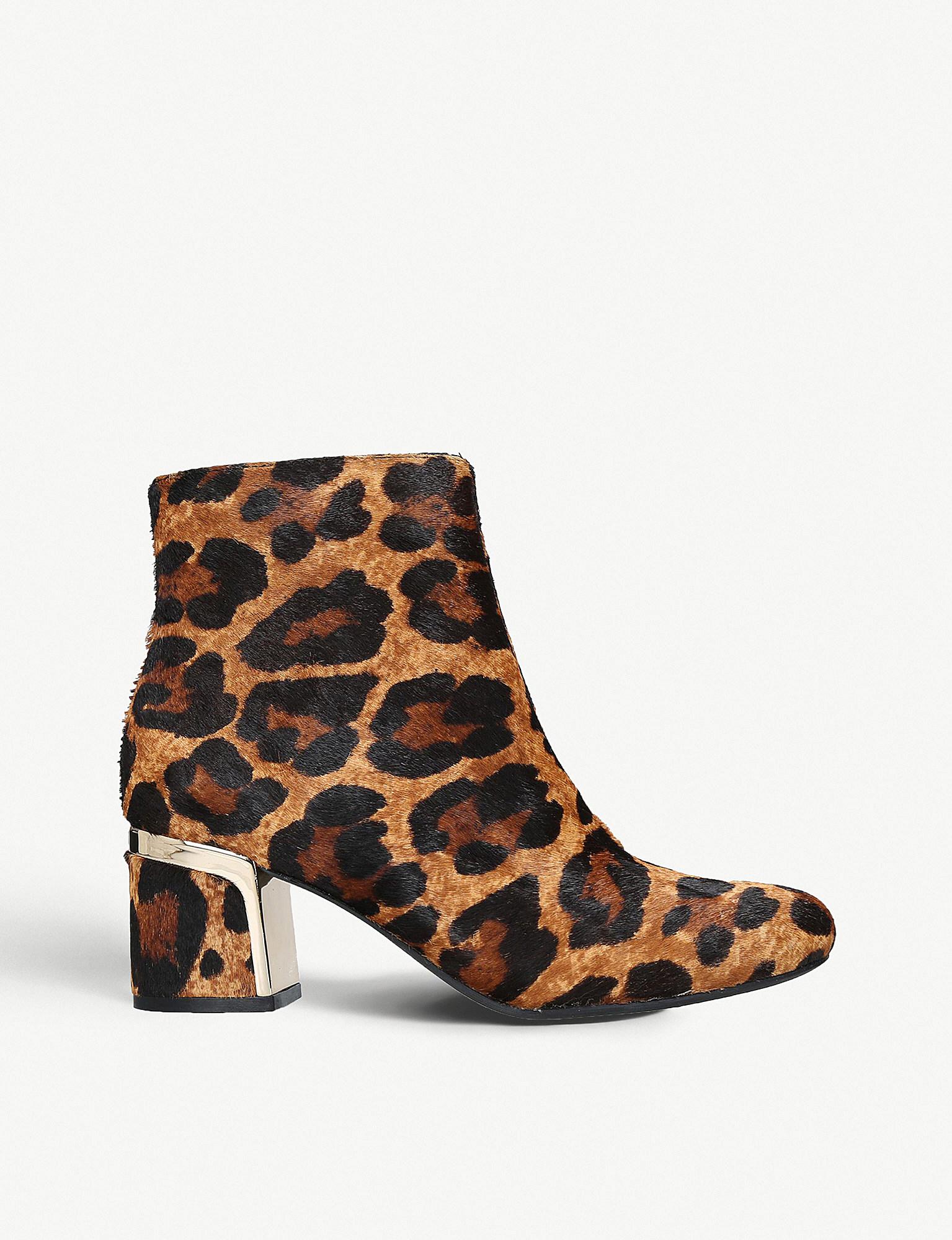 DKNY Rubber Corrie Ponyhair Leopard-print Ankle Boots in Brown - Lyst