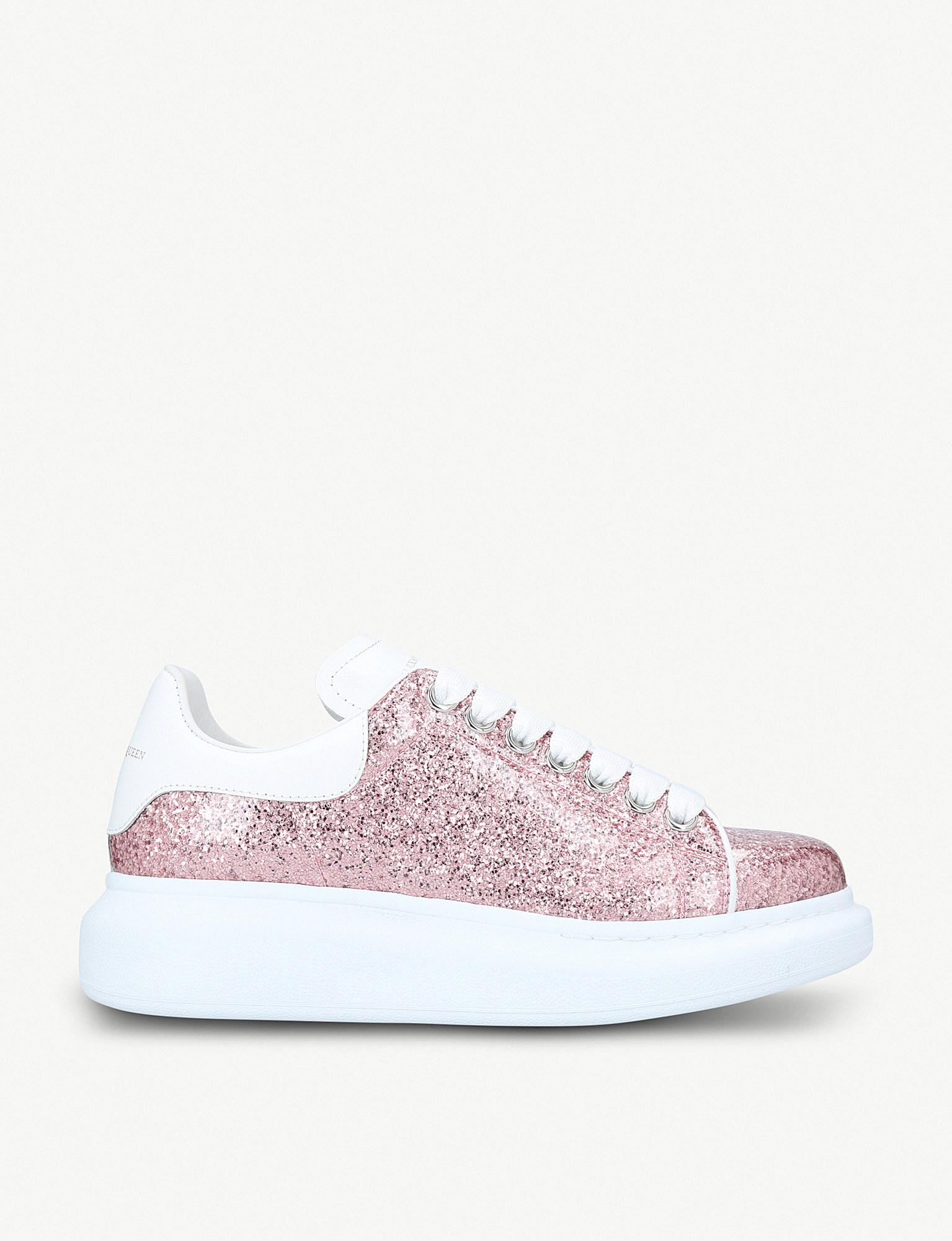 pink glitter alexander mcqueen trainers for Sale OFF 70%