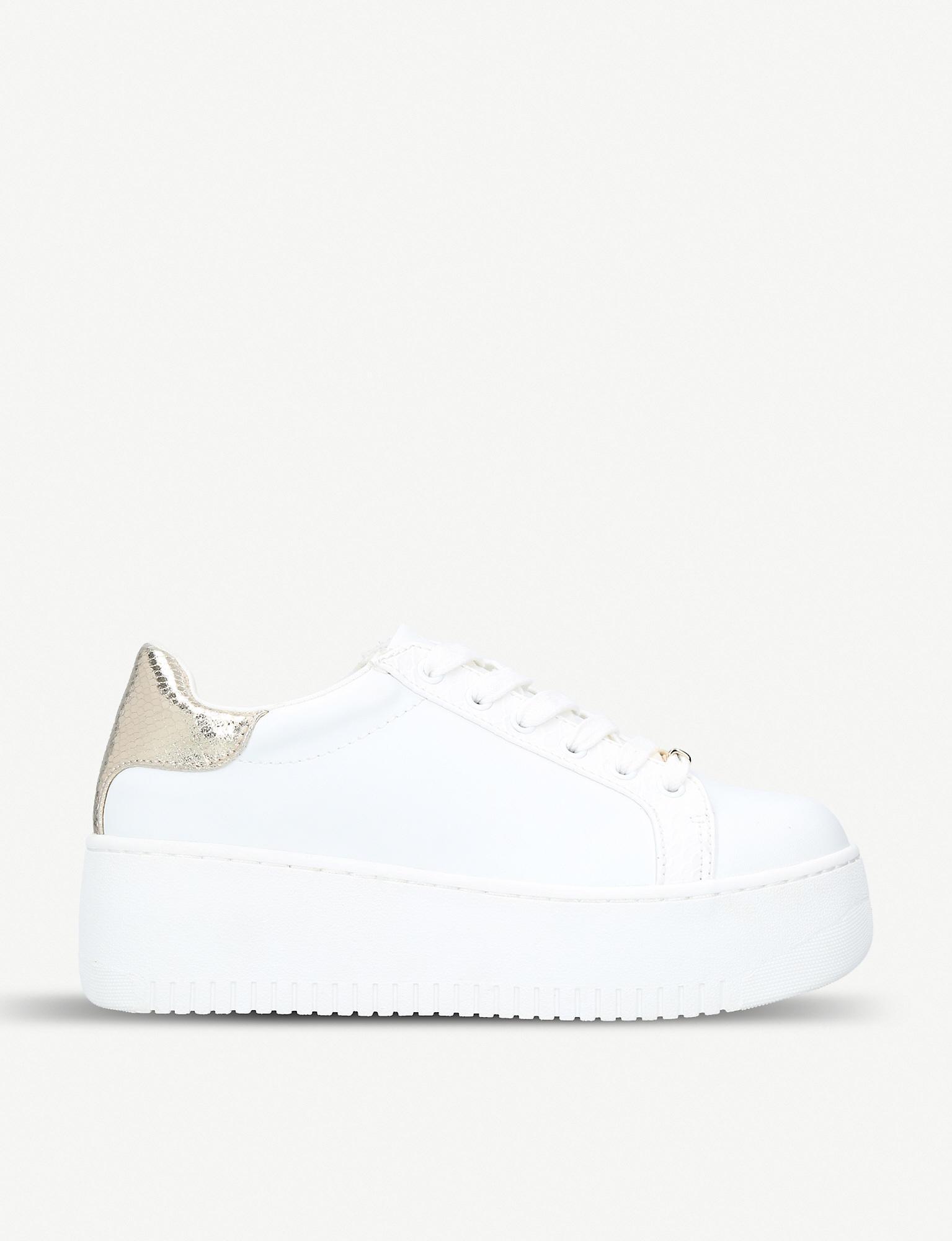 kurt geiger white platform trainers