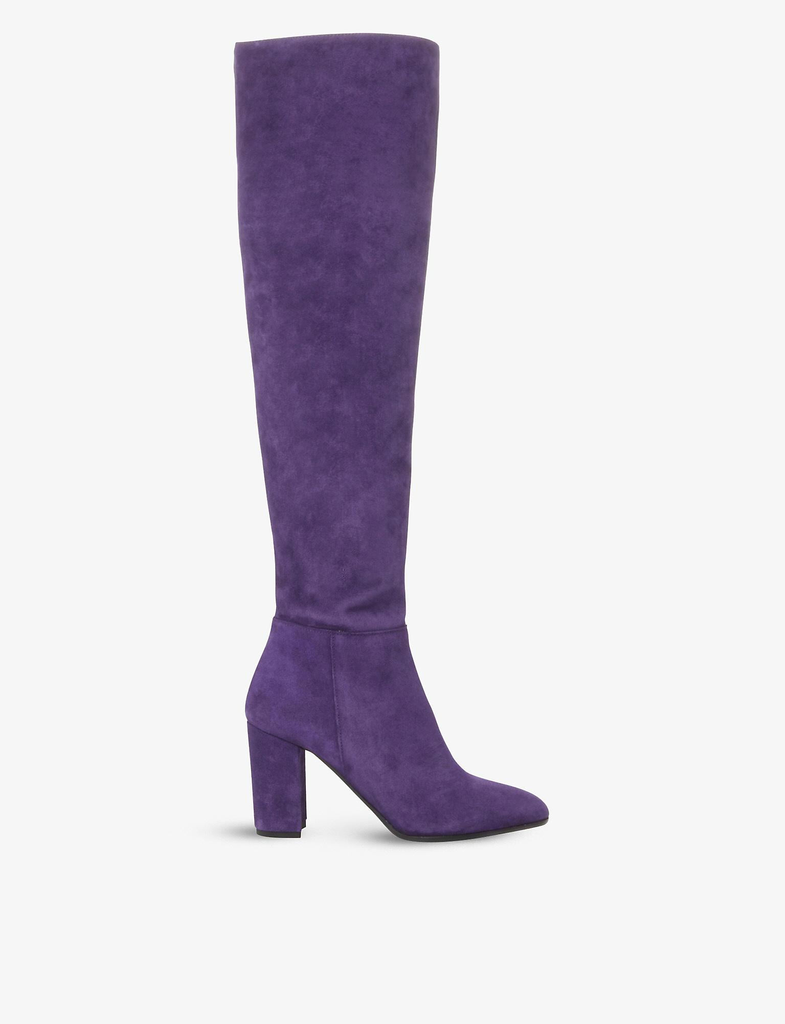 Dune Selsie Over the knee Suede Boots in Purple Lyst UK