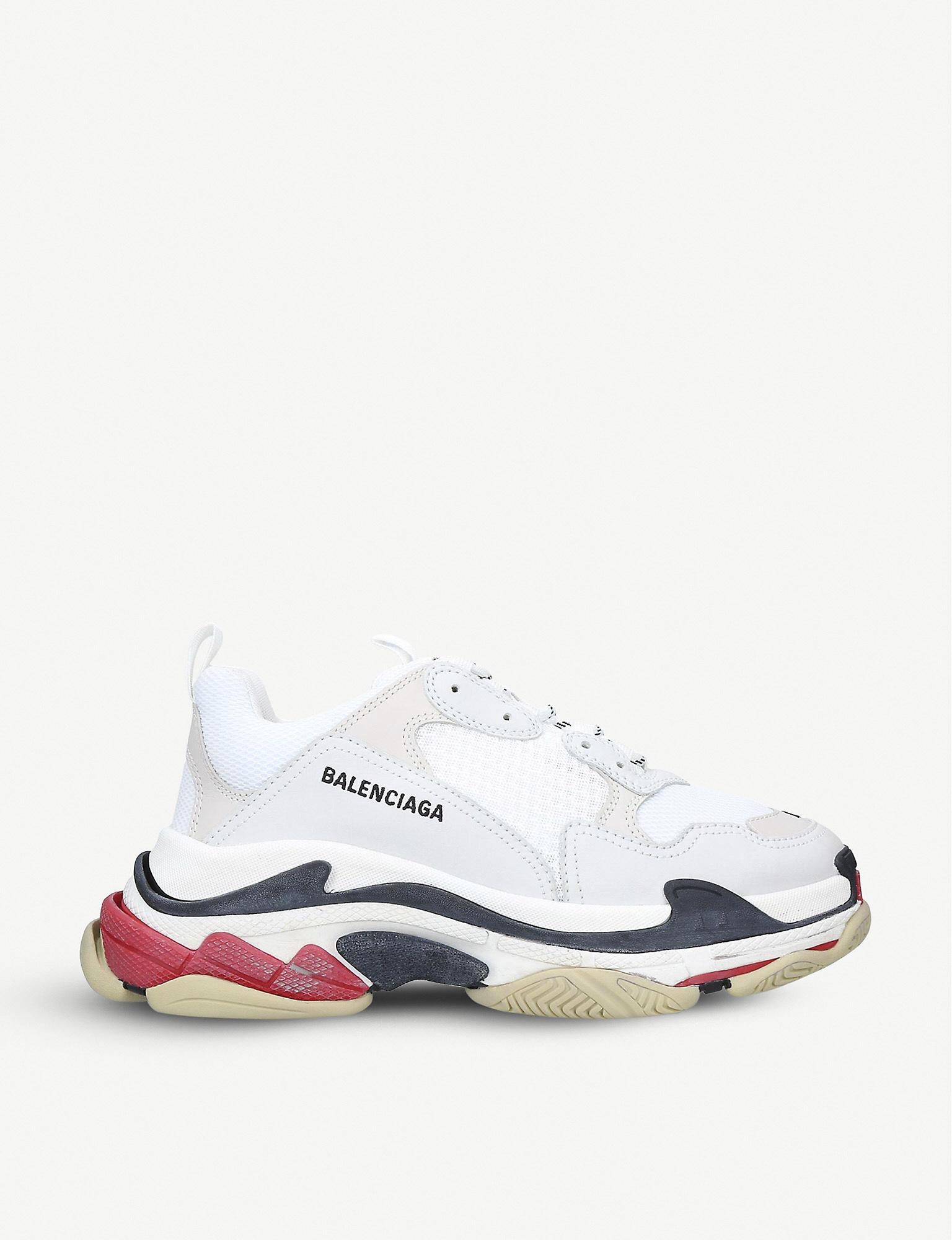 balenciaga triple s white and black
