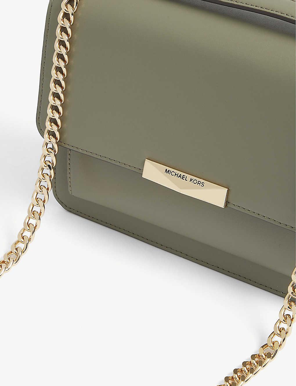 MICHAEL Michael Kors Jade Large Leather Cross-body Bag in Army Green  (Green) - Lyst