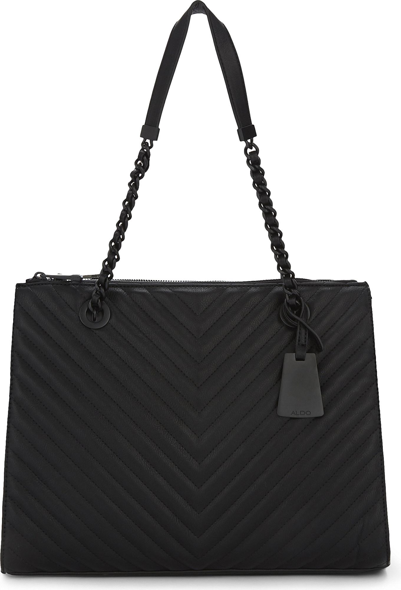ALDO Katty Quilted Faux-leather Tote in Black Leather (Black) - Lyst