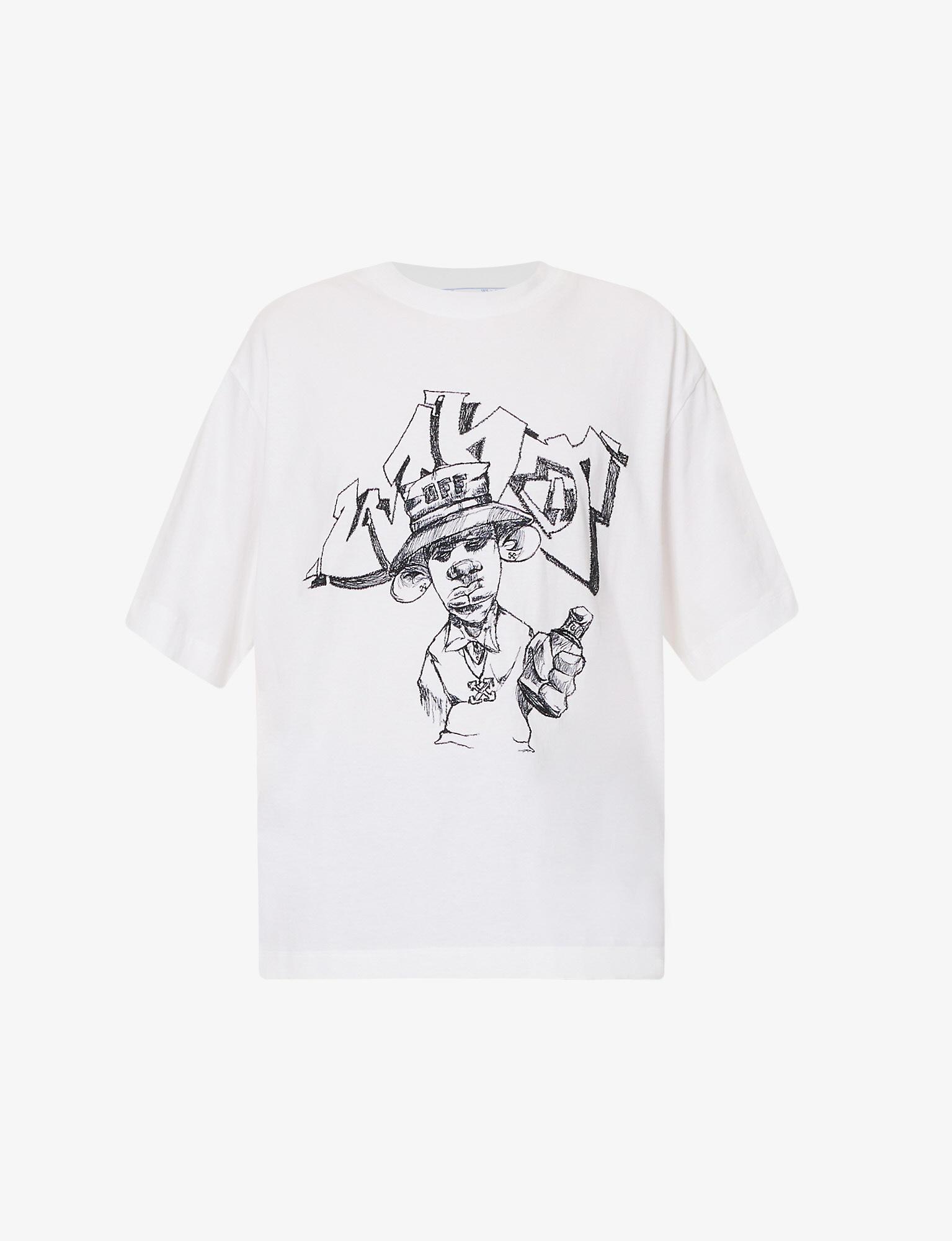 OFF-WHITE C/O VIRGIL ABLOH - Script brand-print cotton-jersey T-shirt