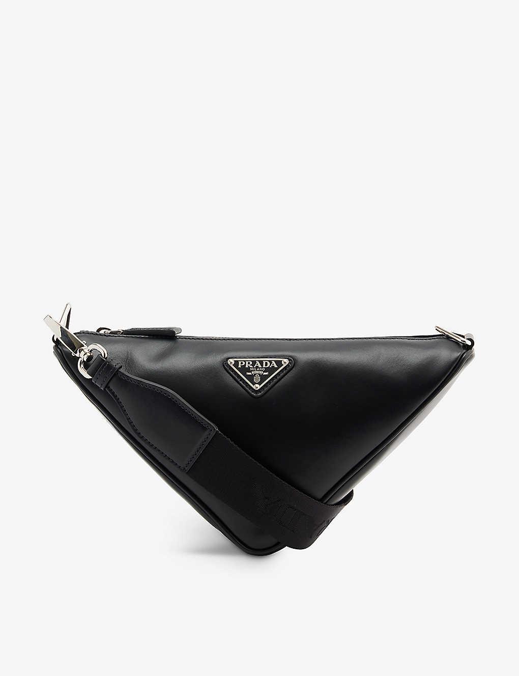 Prada Triangle Leather Crossbody Bag in Black for Men Lyst UK