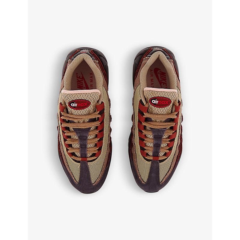 Nike Air Max 95 Panelled Suede, Canvas And Mesh Trainers in Brown