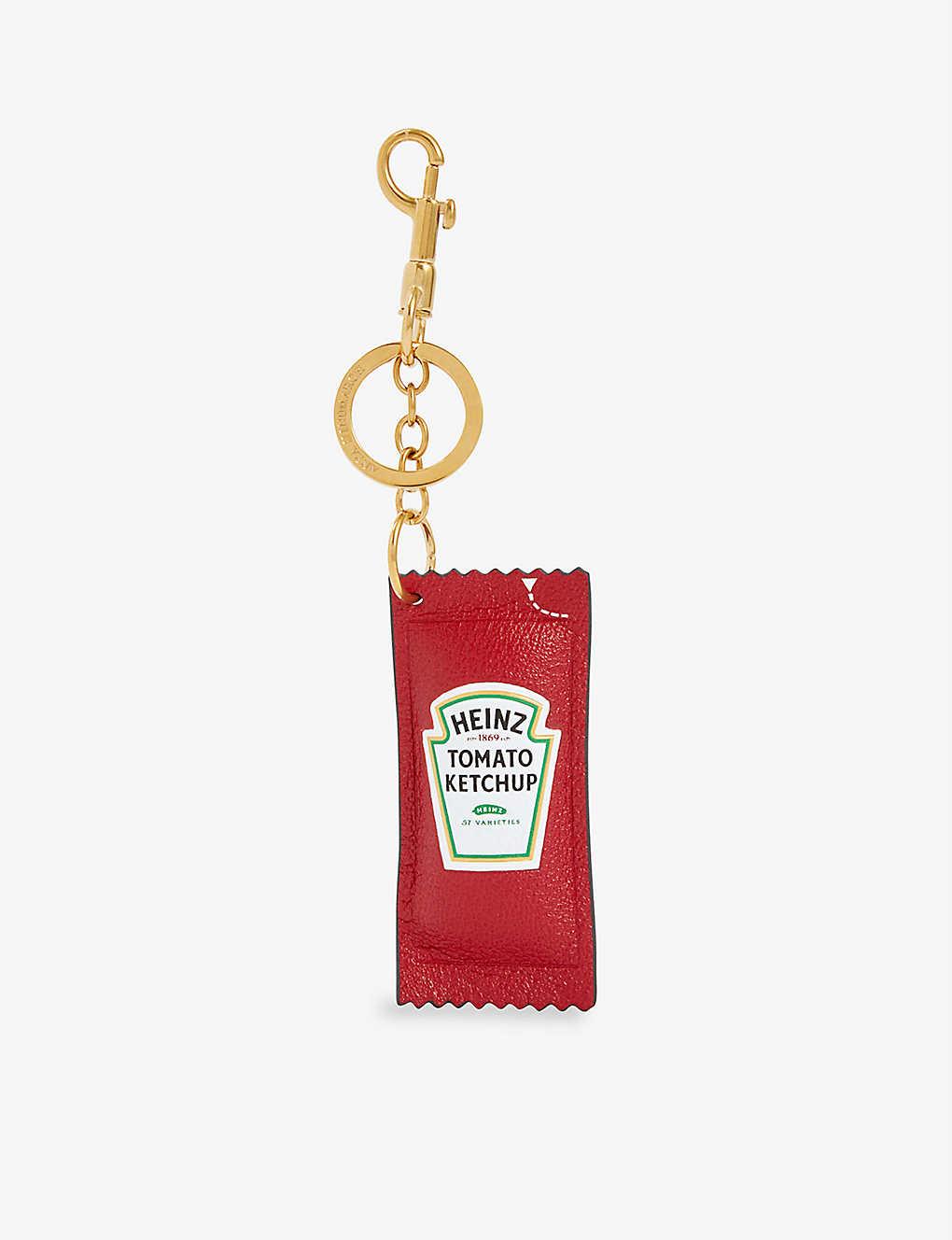 Anya Hindmarch Heinz Ketchup Logoengraved Leather Keyring in Red Lyst