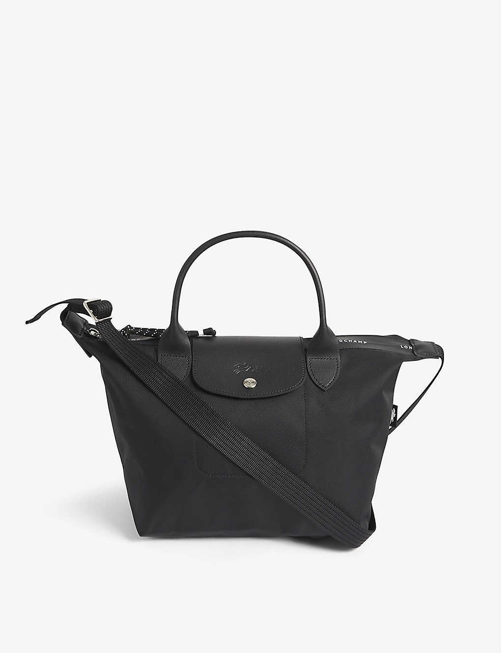 Longchamp Le Pliage Energy Small Woven Top-handle Bag in Black | Lyst