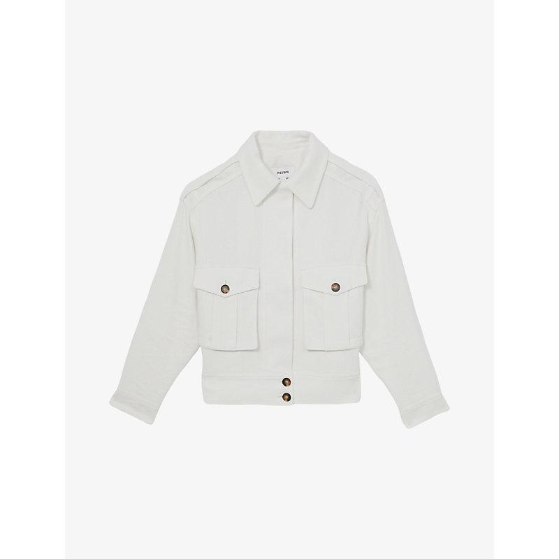 【海外限定】REISSジャケット☆Isla Pointed-Collar Linen-Blend Reiss Isla Pointed-Collar Linen-Blend Jacket in White | Lyst