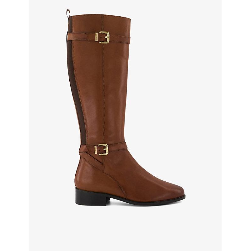 Dune Tepi Buckle-embellished Leather Knee-high Boots in Brown | Lyst Canada