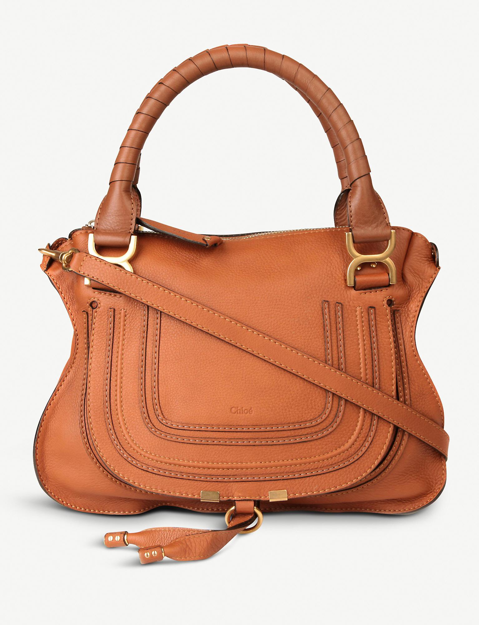 Chloé Leather Womens Tan Marcie Medium Shoulder Bag In Brown Lyst
