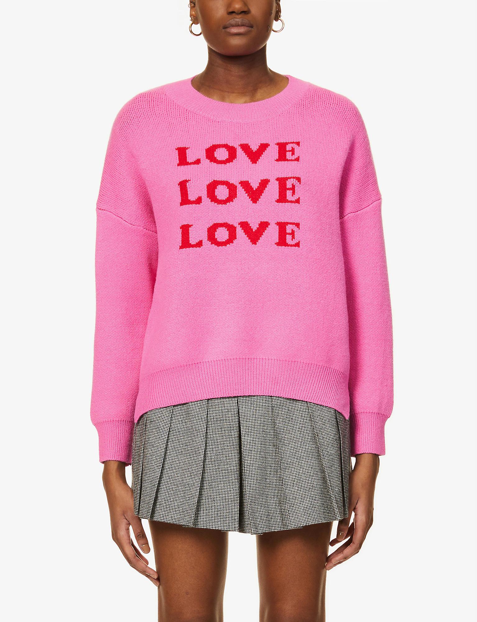 Never Fully Dressed Love Slogan print Knitted Jumper in Pink Lyst UK