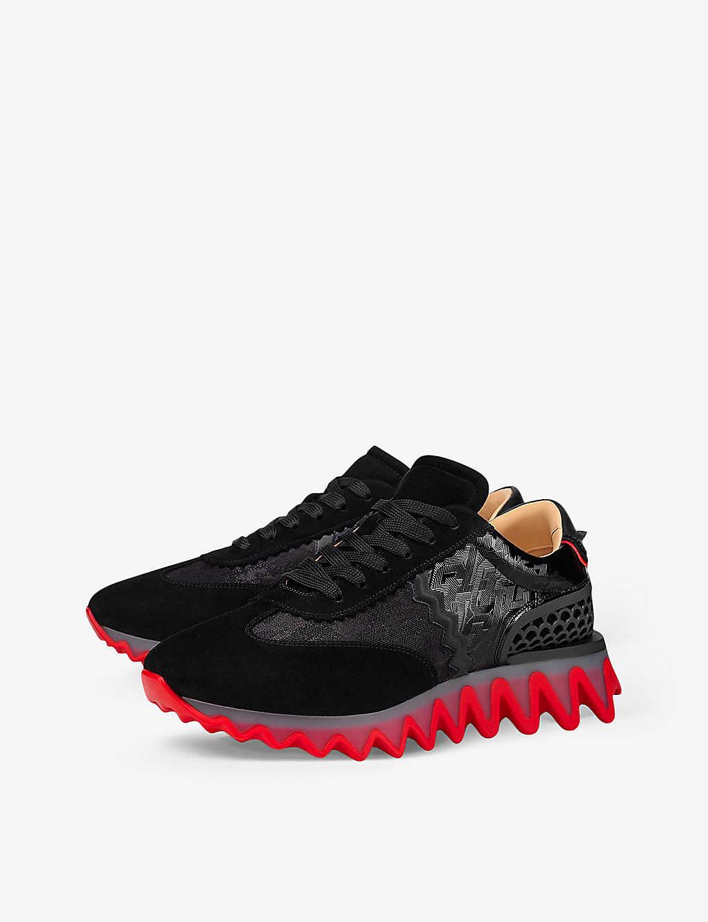 Christian Louboutin Loubishark Suede Low-top Sneakers in Black for Men