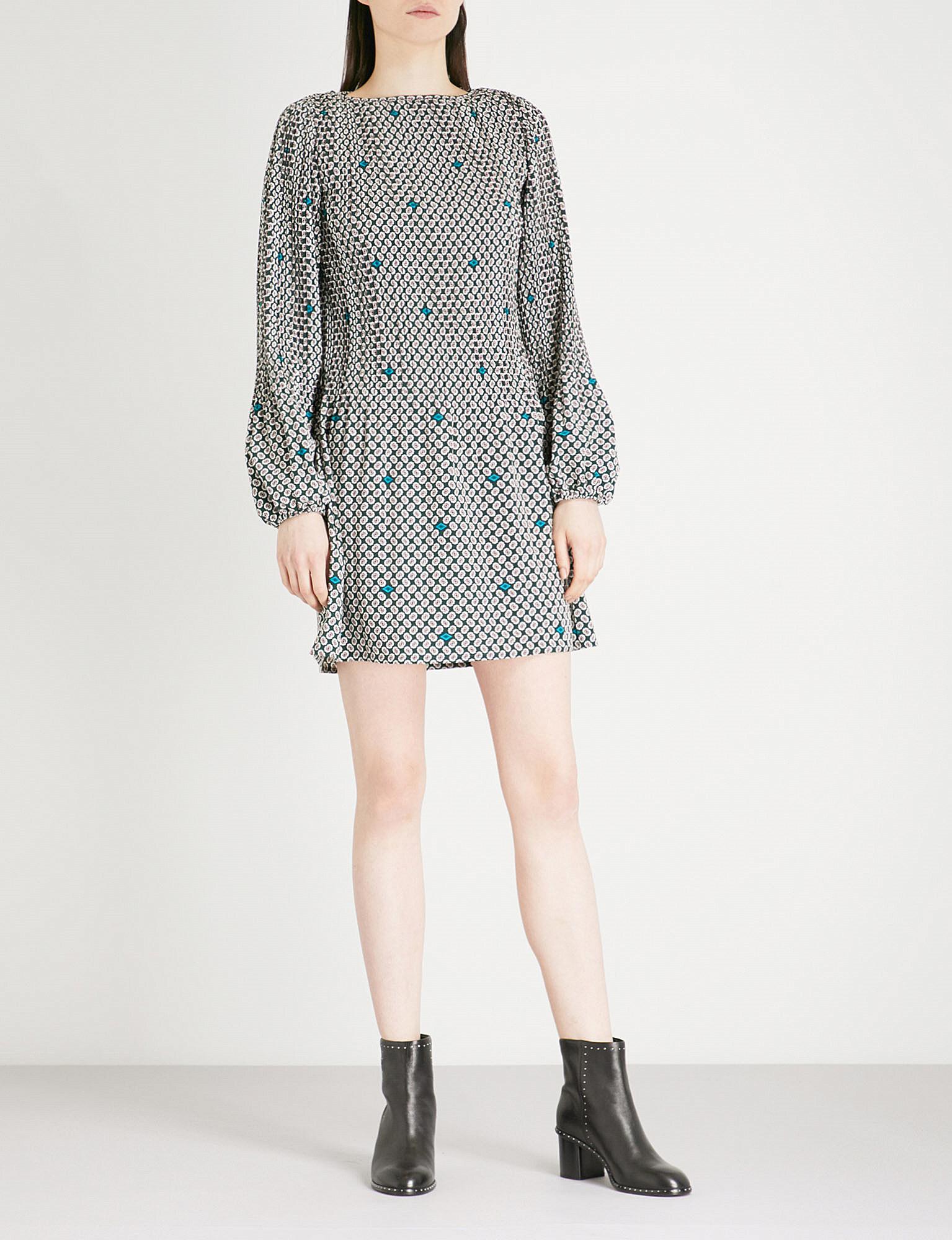 Maje Rockina Floral-pattern Woven Dress 