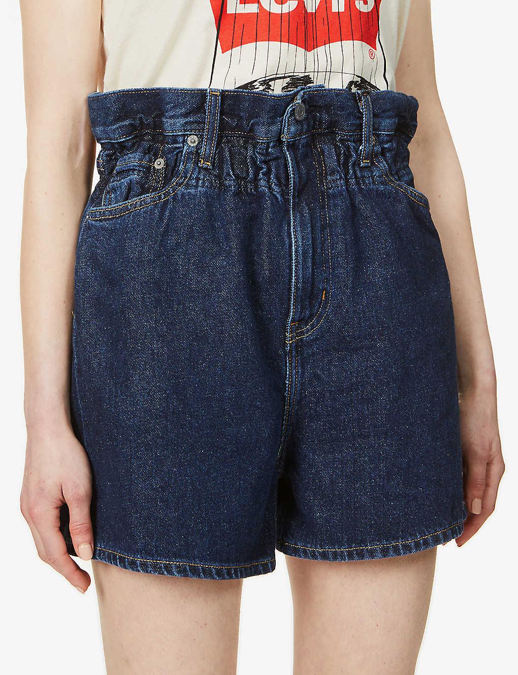 High-rise Cotton-blend Shorts 