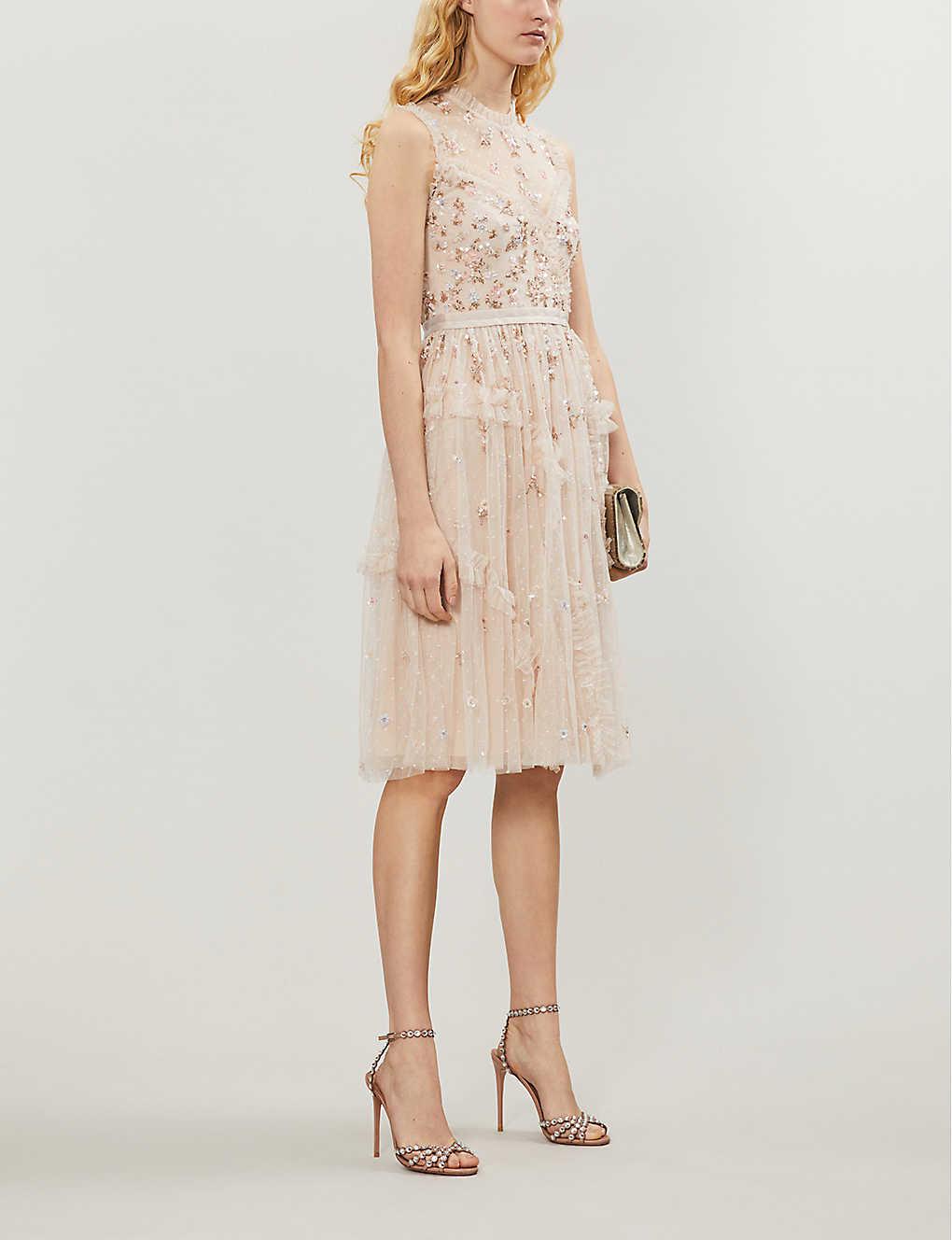 Thread Shimmer Ditsy Tulle Midi Dress 