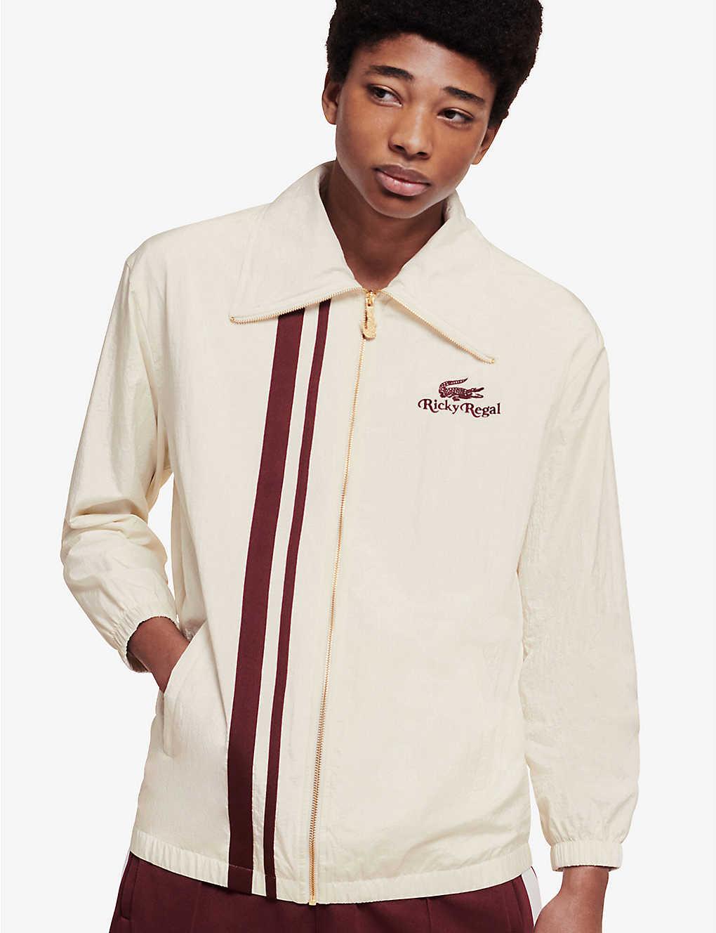 X Ricky Regal Striped-trim Woven Coach Jacket in Natural for Men | Lyst