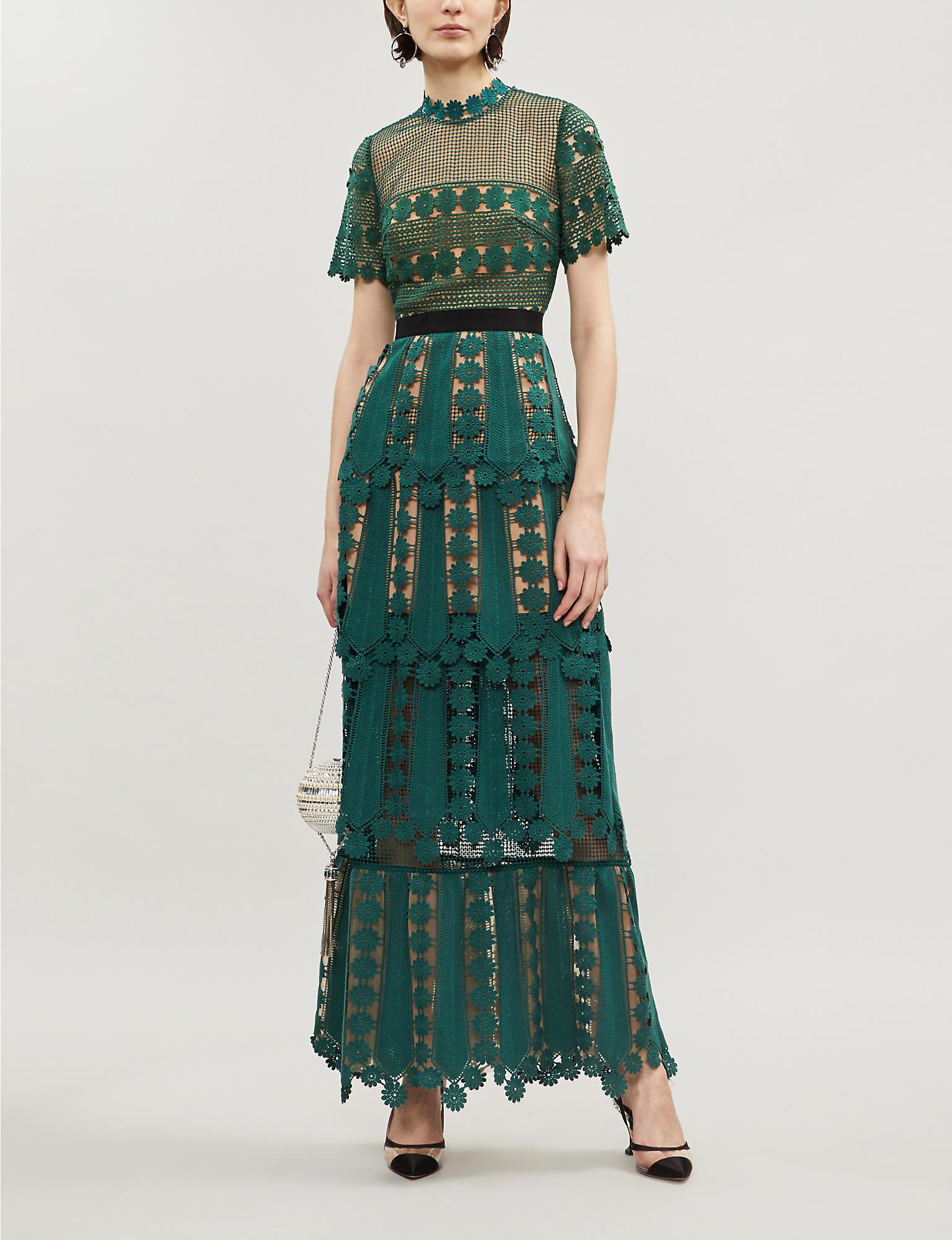 Self-Portrait Teardrop Lace Maxi Dress ...