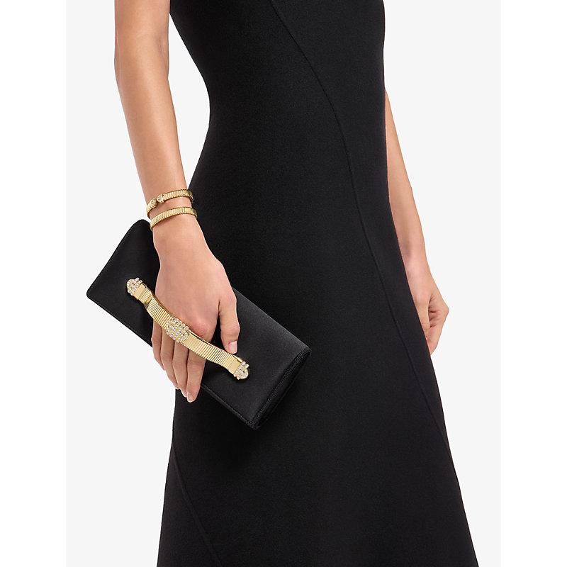 slim fit dress slacks Black Satin Clutch Bag With Tassels main image 1