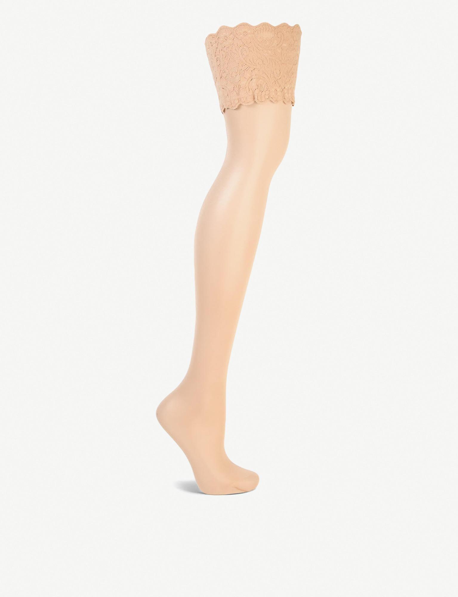 Wolford Satin Touch 20 Holdups in Black Lyst