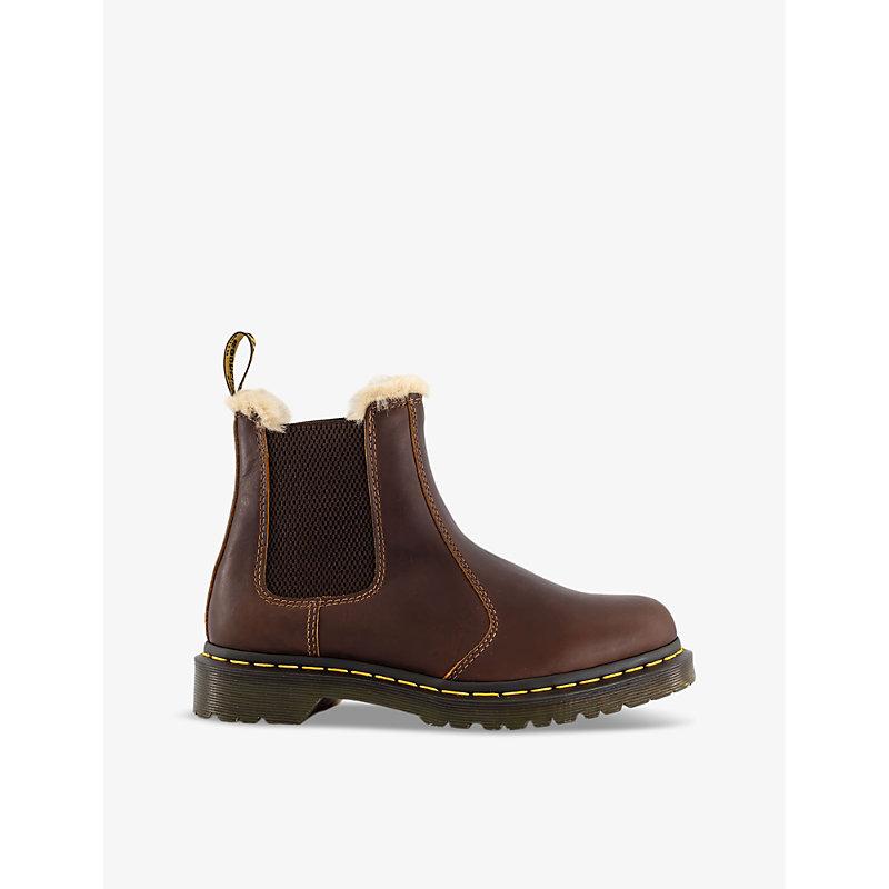 Fur Lined Dr Martens 2976 Brown Chelsea Boots Martens Women&